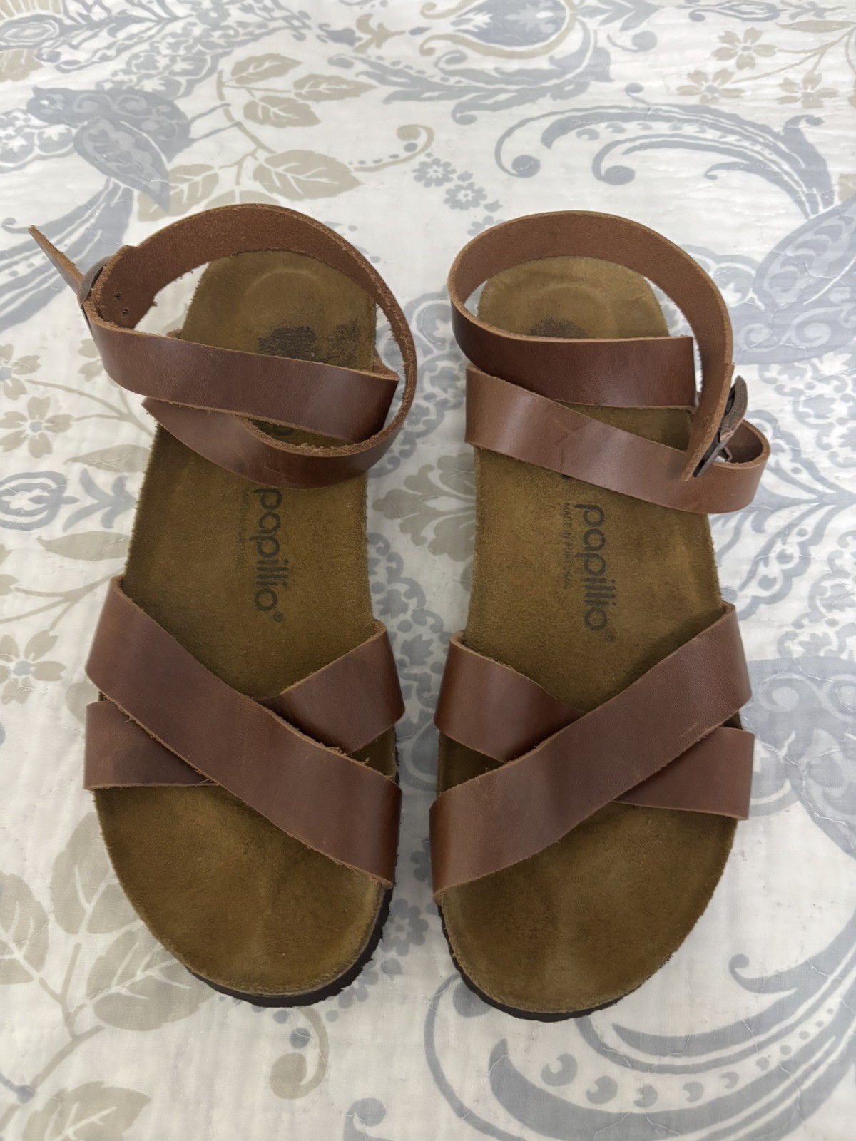 BIRKENSTOCK PAPILLIO LOLA WEDGE SANDALS BROWN LEATHER EU 40 US 9