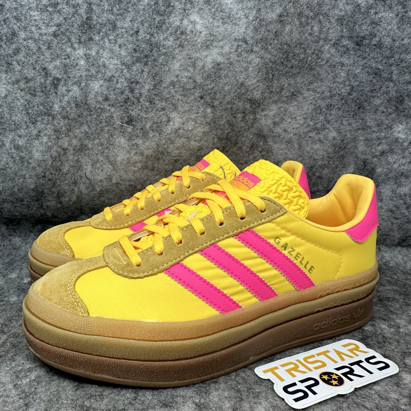 Adidas Gazelle Bold Shoes Womens Size 9 Yellow Pink Platform Sneakers IG4387