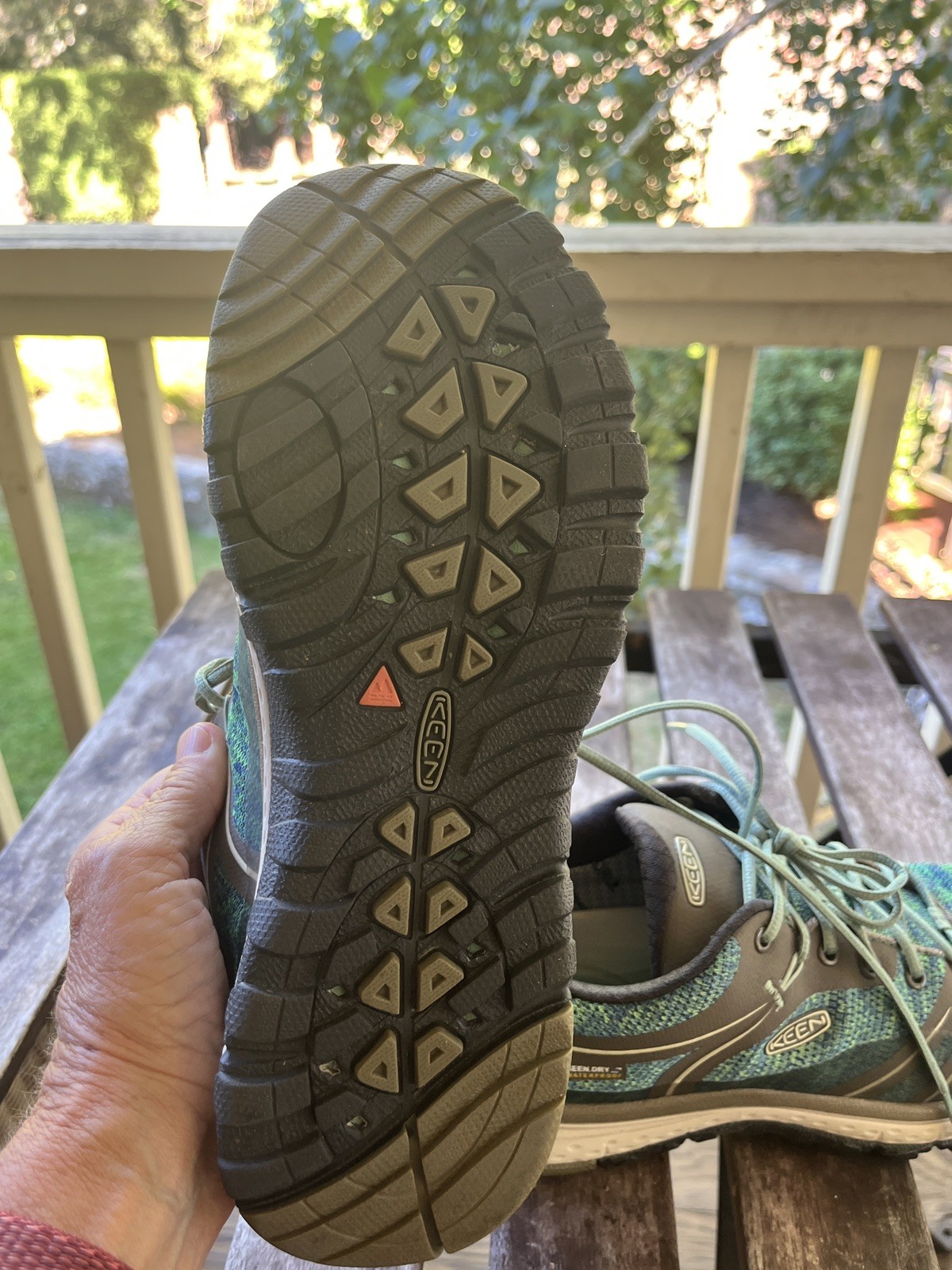 Keen Terradora II Waterproof Green Mesh Low Top Waterproof Hiking Size 7.5 Wmn’s