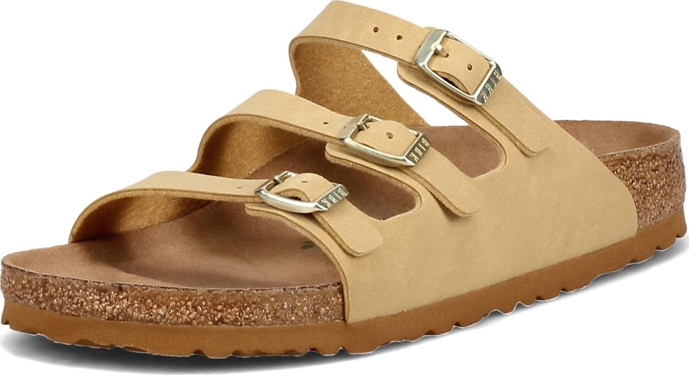 Sz 37 Medium Birkenstock Florida Fresh Vegan Birkibuc Latte Cream Sandals