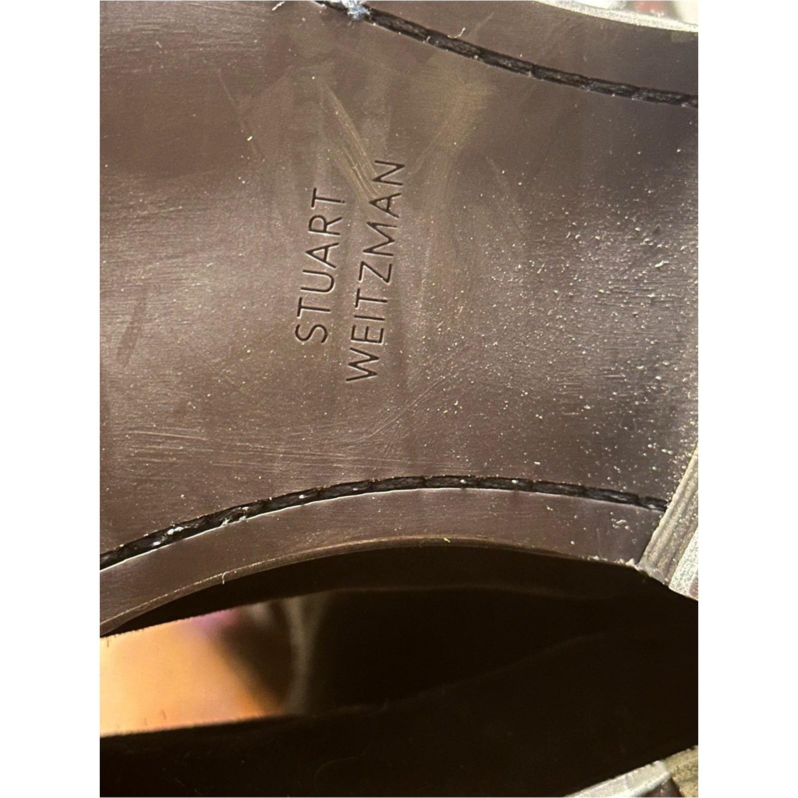 Stuart Weitzman Black Suede Knee High Pull On Flat Boots Size 6.5M Made in Spain