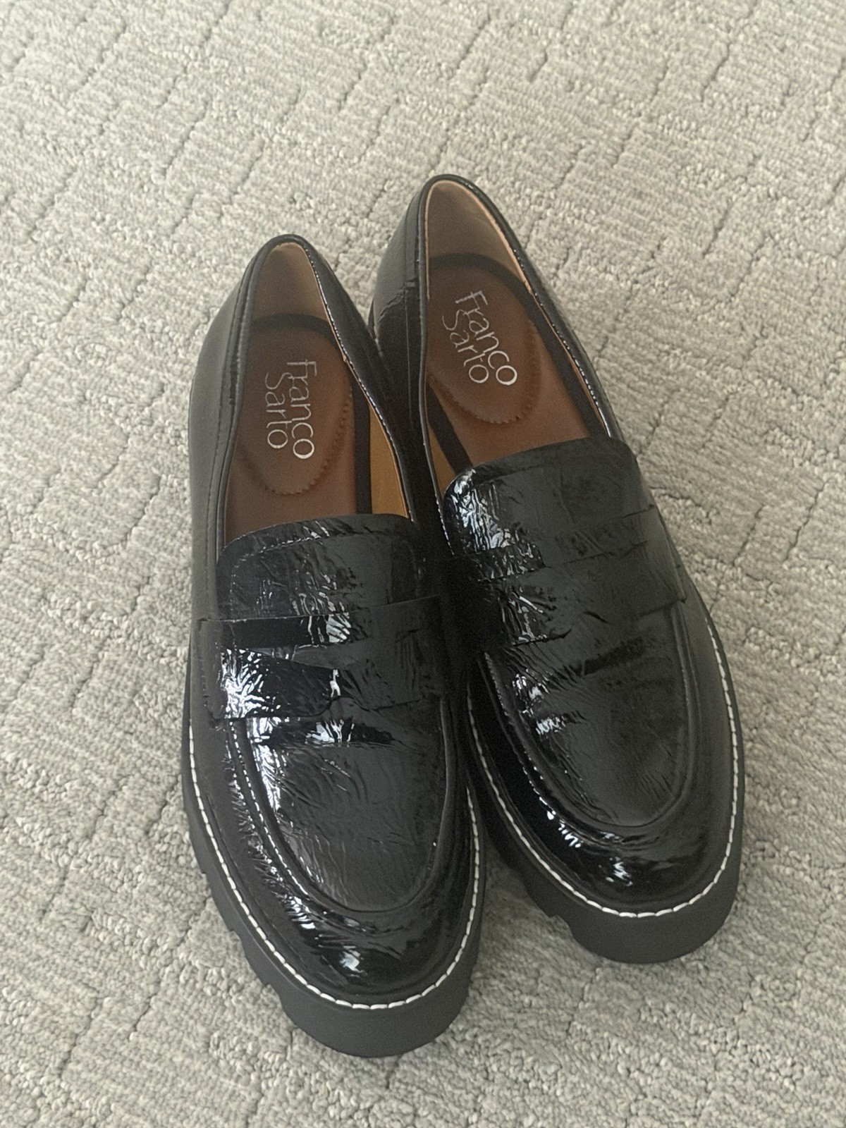 FRANCO SARTO WOMENS CASSANDRA LOAFER Balck size 9M all man made