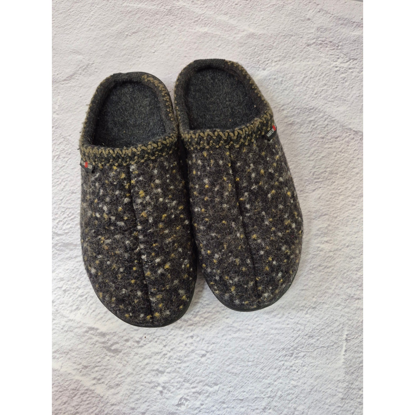 Haflinger Wool Slipper EU 40 Boiled Wool Slip On Rubber Hard Sole W 9 M 7