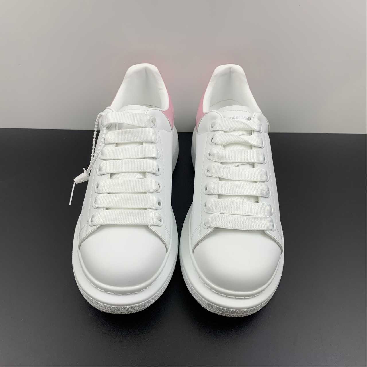Alexander McQueen Oversized Sneaker White Pink Croc Heel Leather Platform Casual