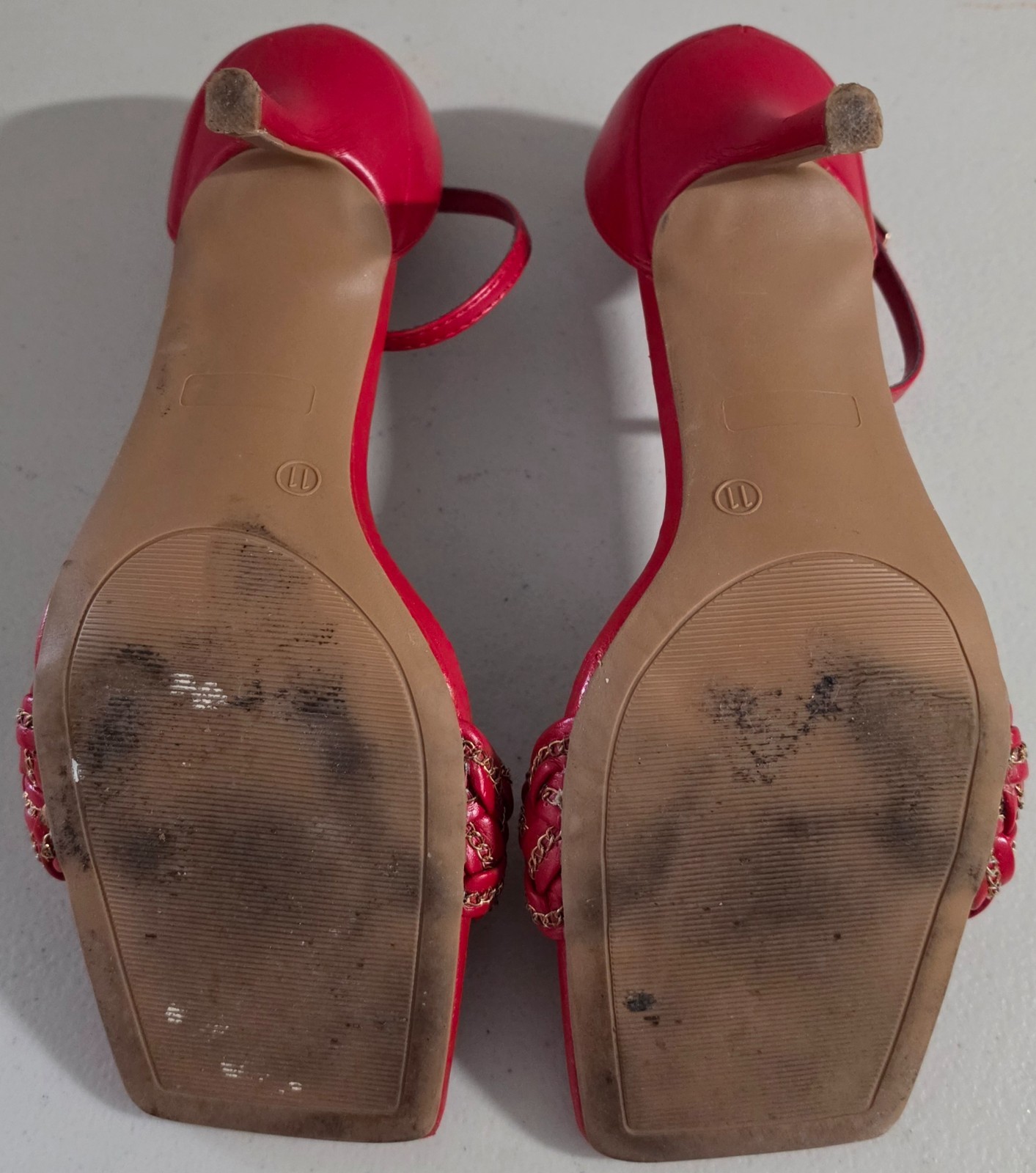 Tru Comfort Foam women red casual pump high heel shoes size 11