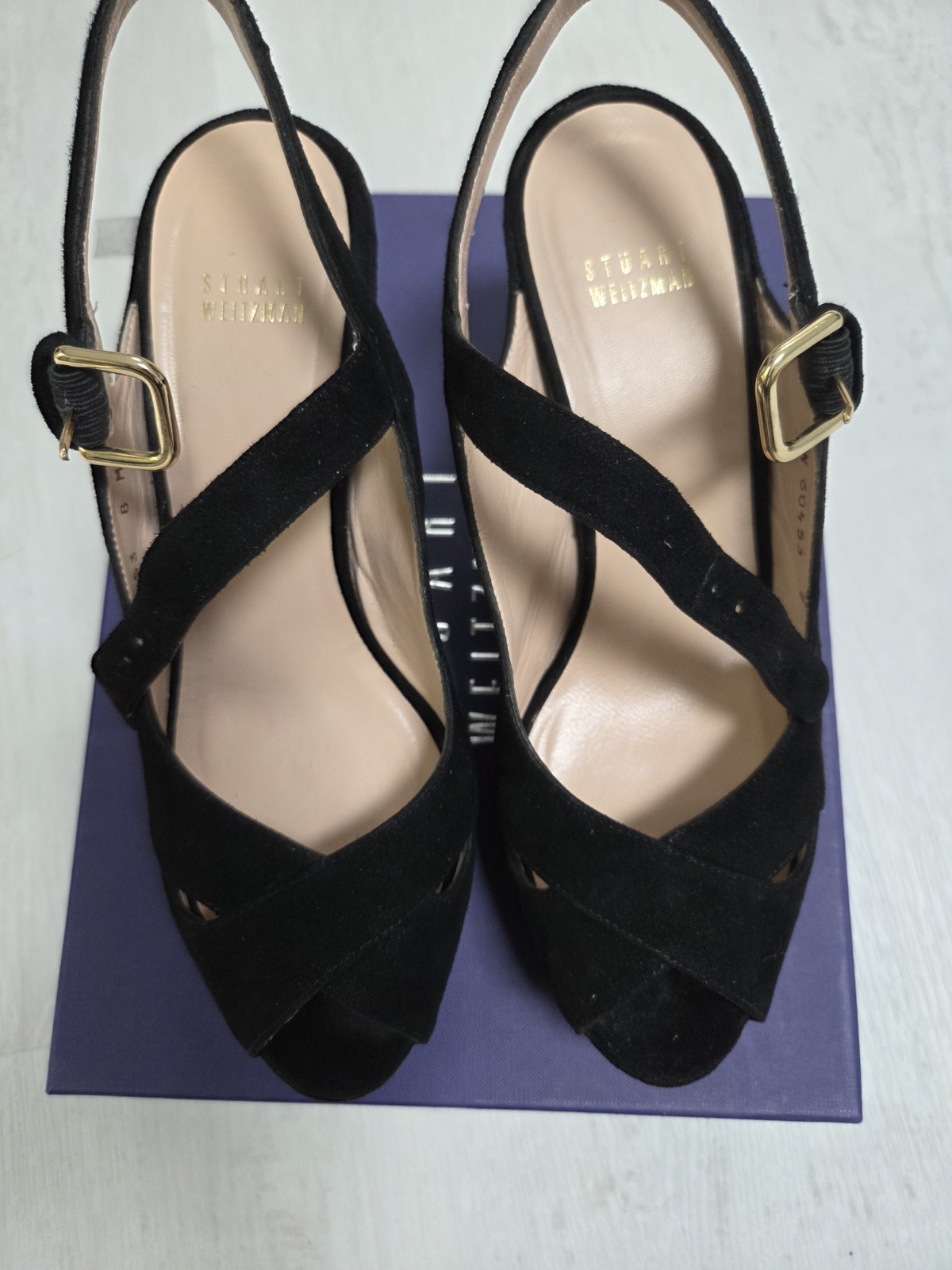 Stuart Weitzman Turnover Slingback Black Size 8