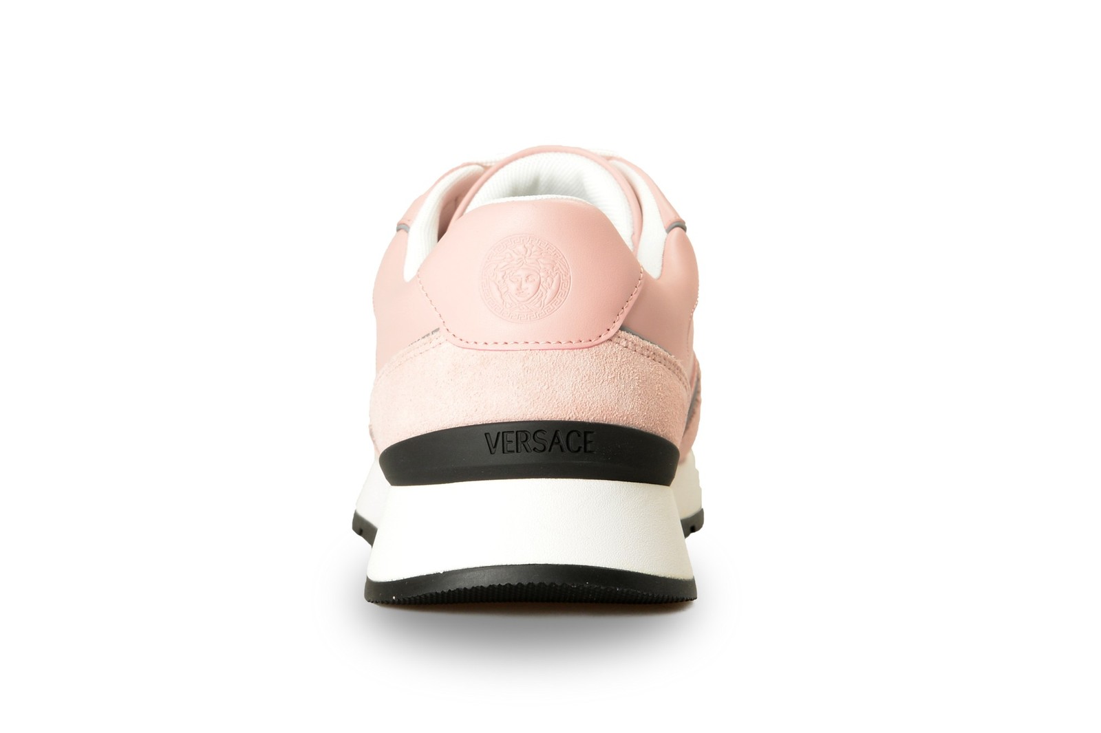Versace Women’s Pale Pink 100%Leather Logo Embroidery Sneakers Shoes US 6 IT 36