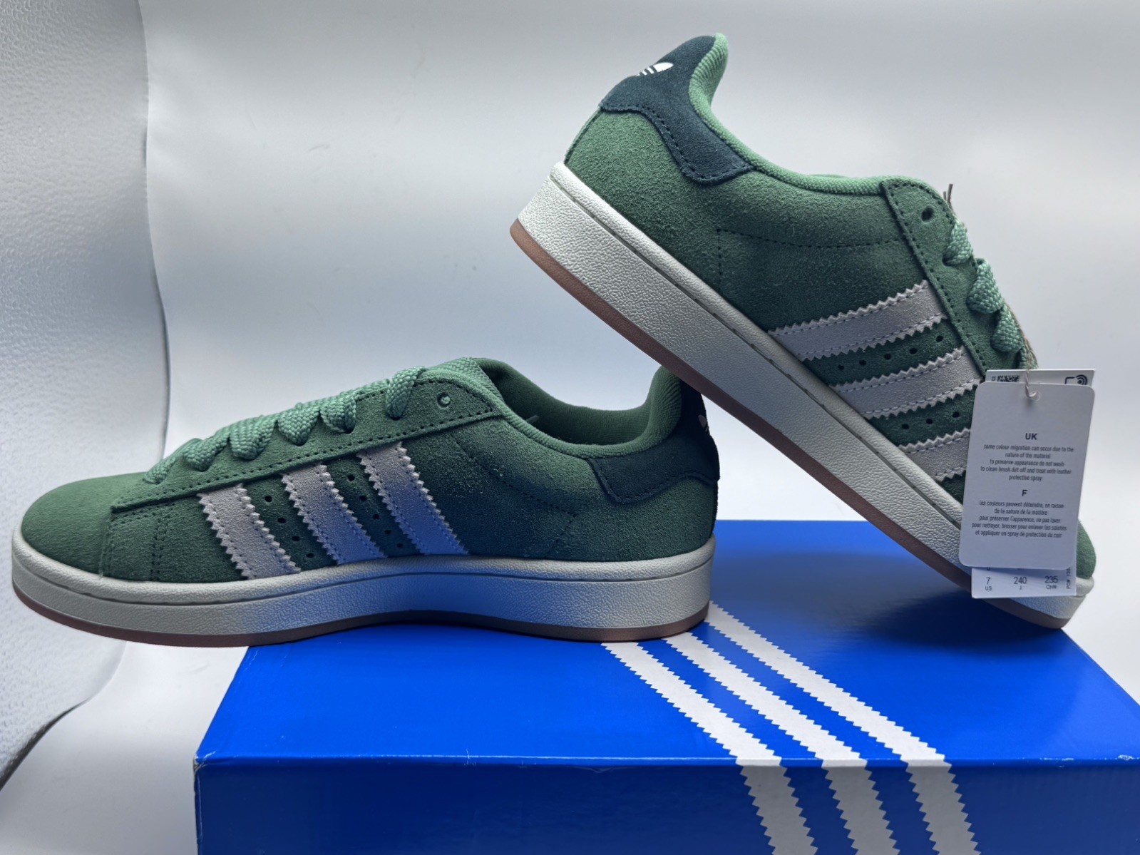 Adidas Campus 00s W Green White Suede Sneakers JR0104 Women’s Size 7