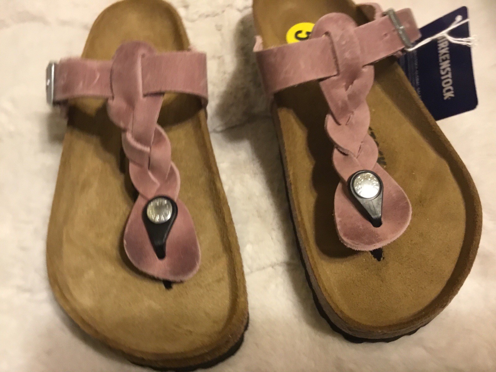 Birkenstock Woman’s Shoes Gizeh Braid Oiled Leather Sandals Lavender SZ5 US NEW