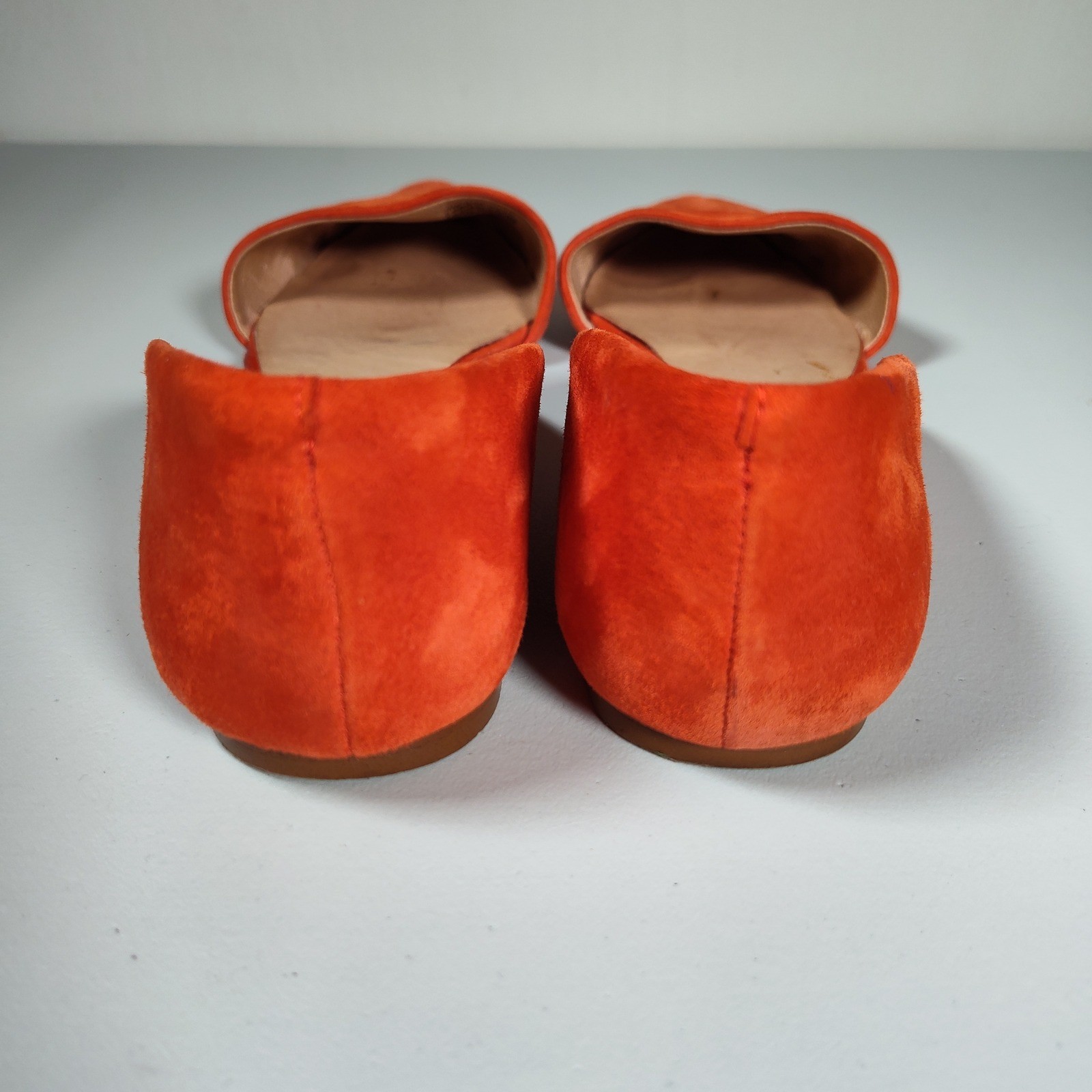 Madewell Lydia Orange Suede Pointed Toe d’Orsay Flats Shoes Womens 8.5
