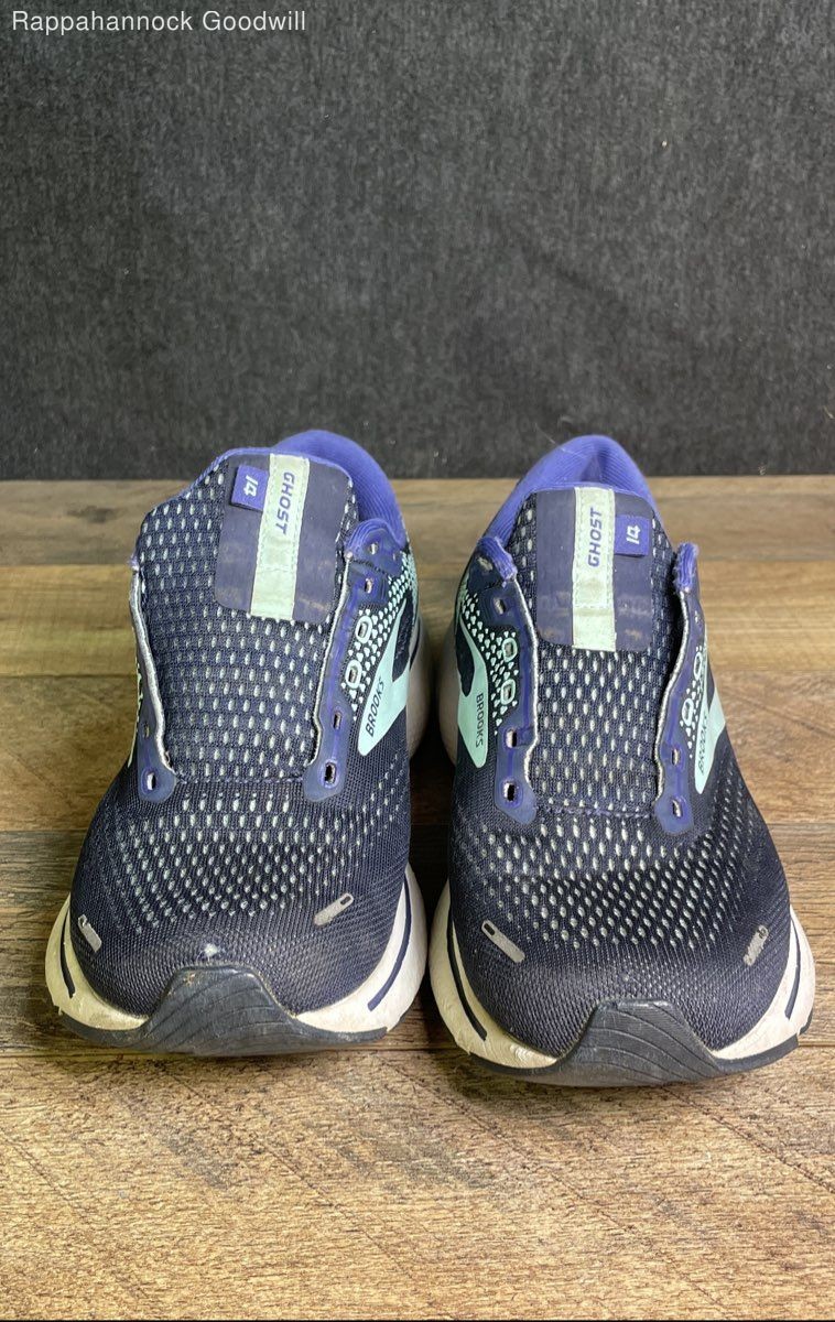 Brooks Ghost 14 Navy Blue Lilac Women’s Running Shoes Size 8 Missing Laces