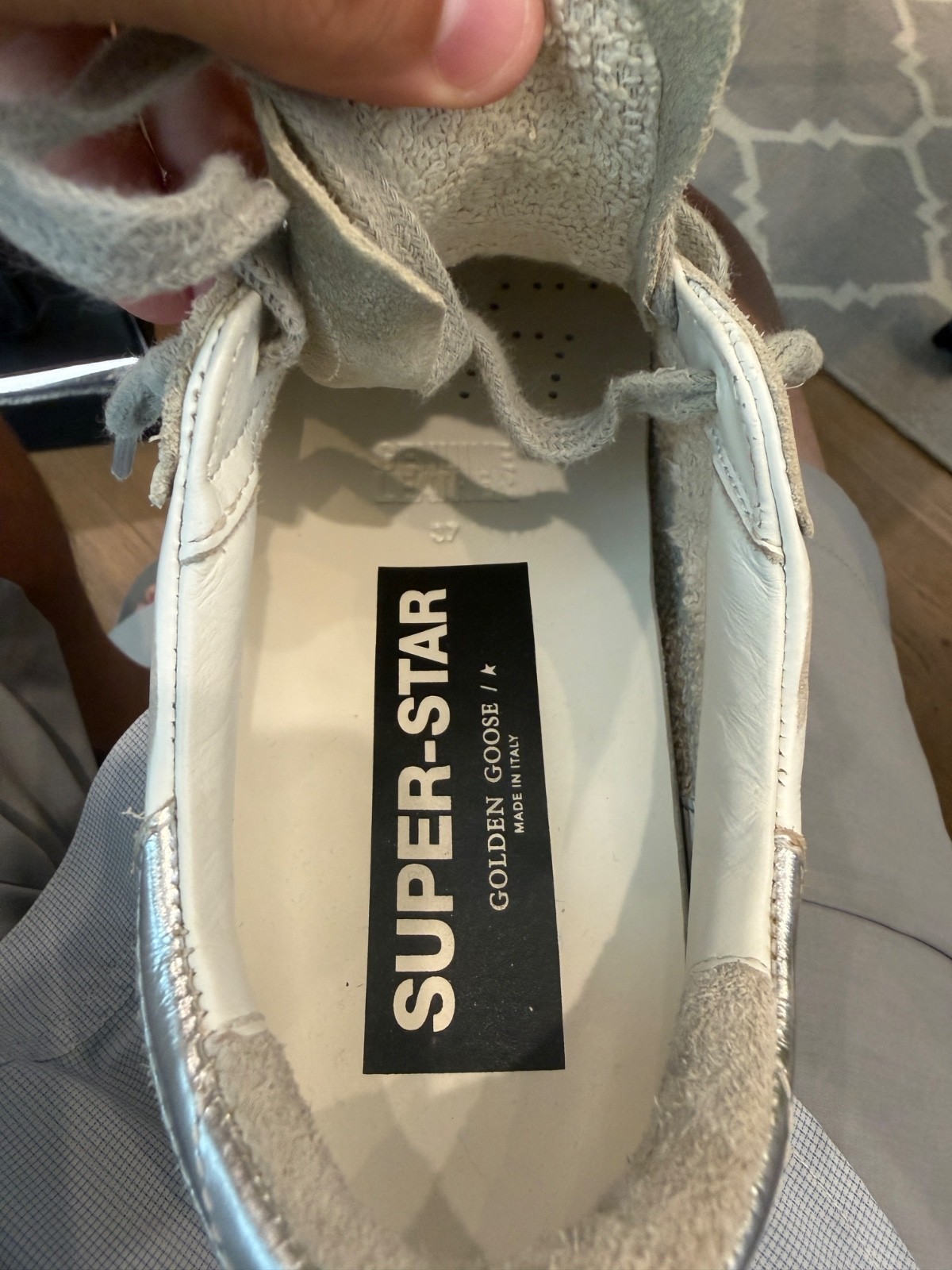 Golden Goose White Pink Suede Leather Super Star Sneakers EU 37