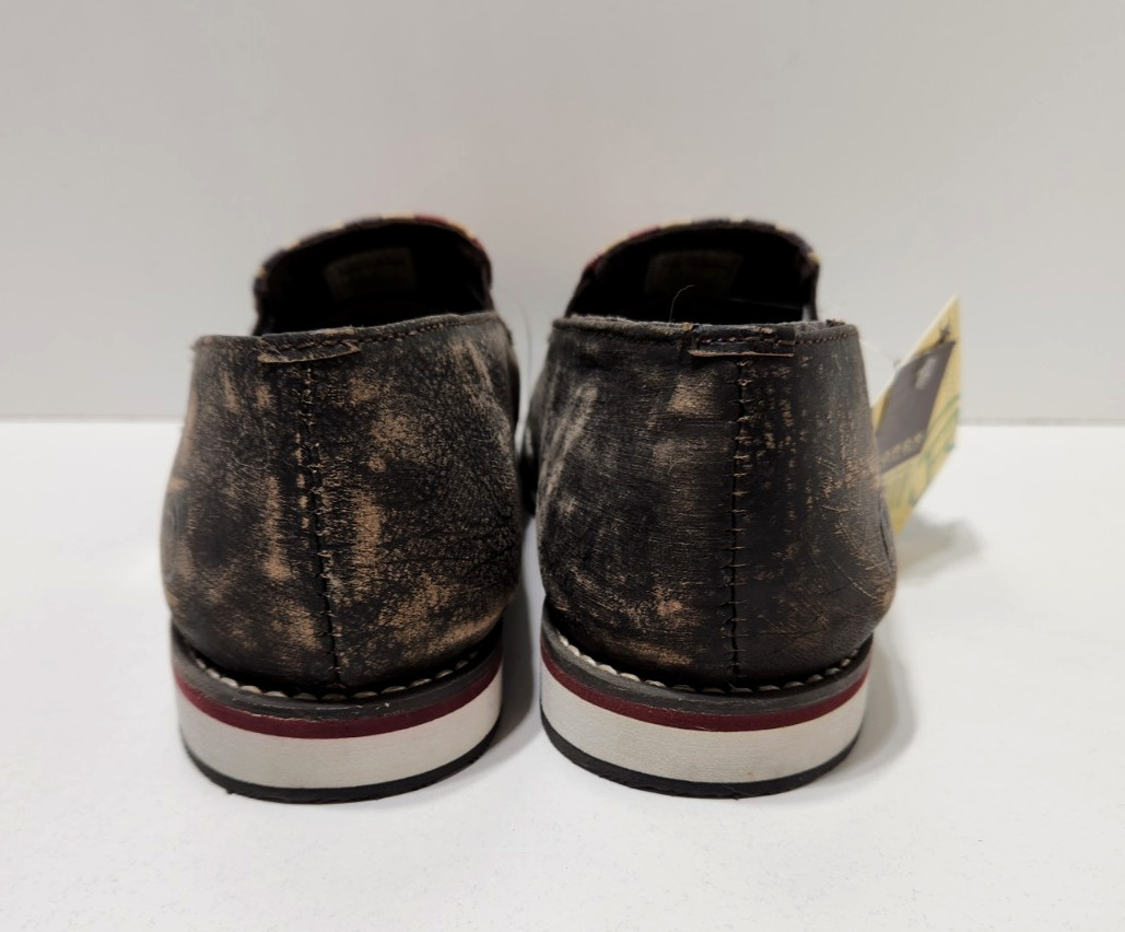 NWT Roper Women’s Size 6.5 Leather American Flag Slip On Shoes