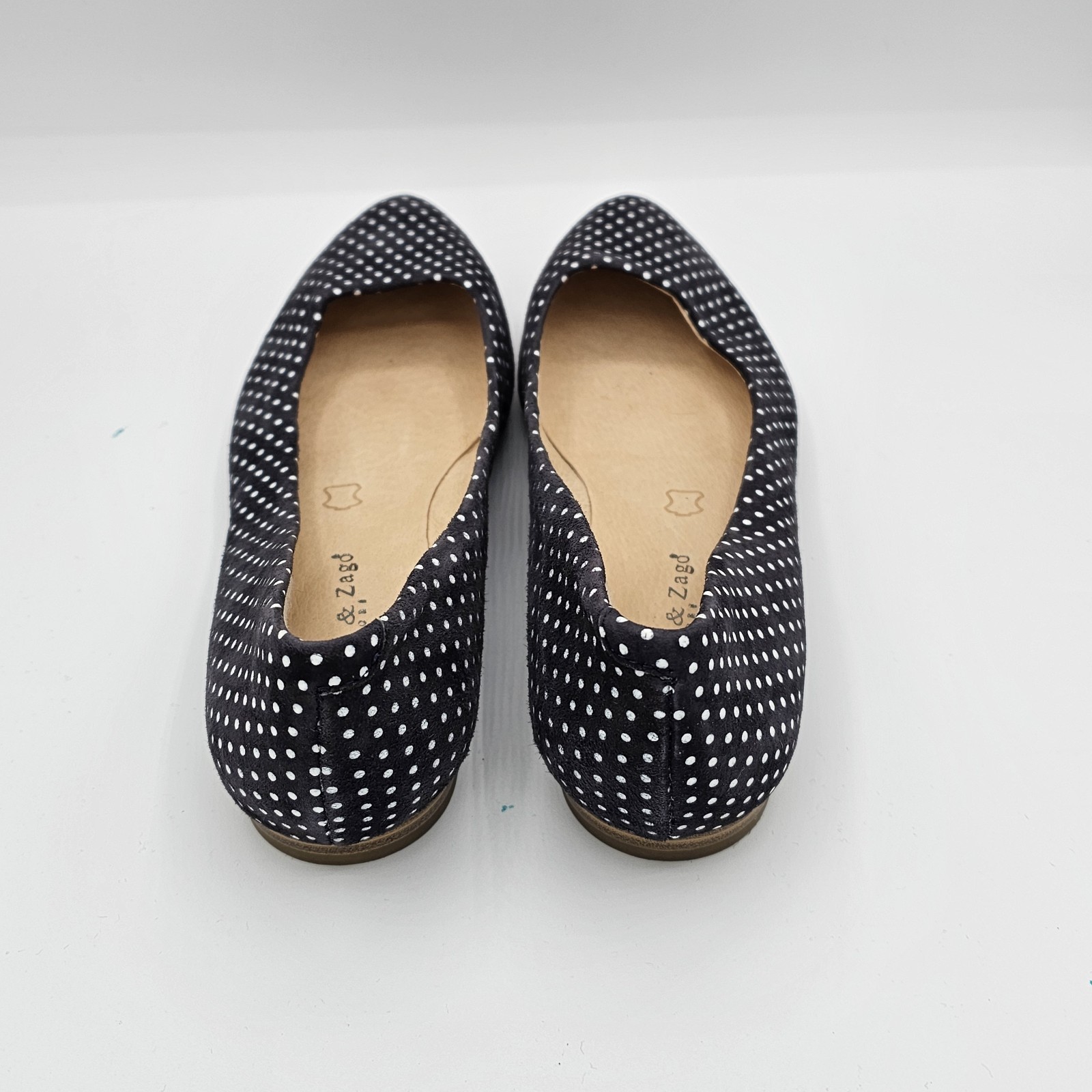 Zanon & Zago Women’s Black White Polka Dot Leather Ballet Flats EU 36 / US 5–5½
