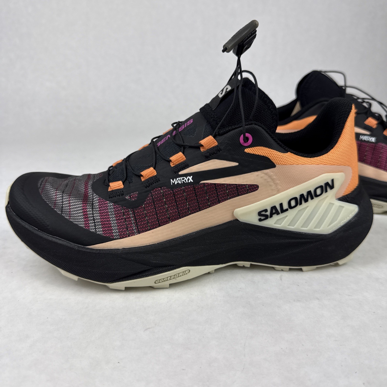 Salomon Trail Running Shoes Women Genesis Size 7 EU 38 2/3 Black Peach Pink NWT