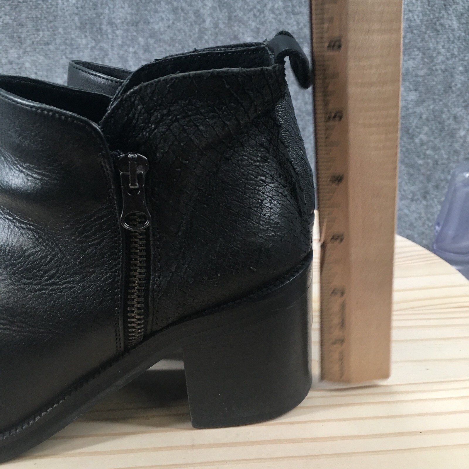 Chikato Boots Womens 39 Ankle Bootie Black Side Zip Casual Comfort Block Heels
