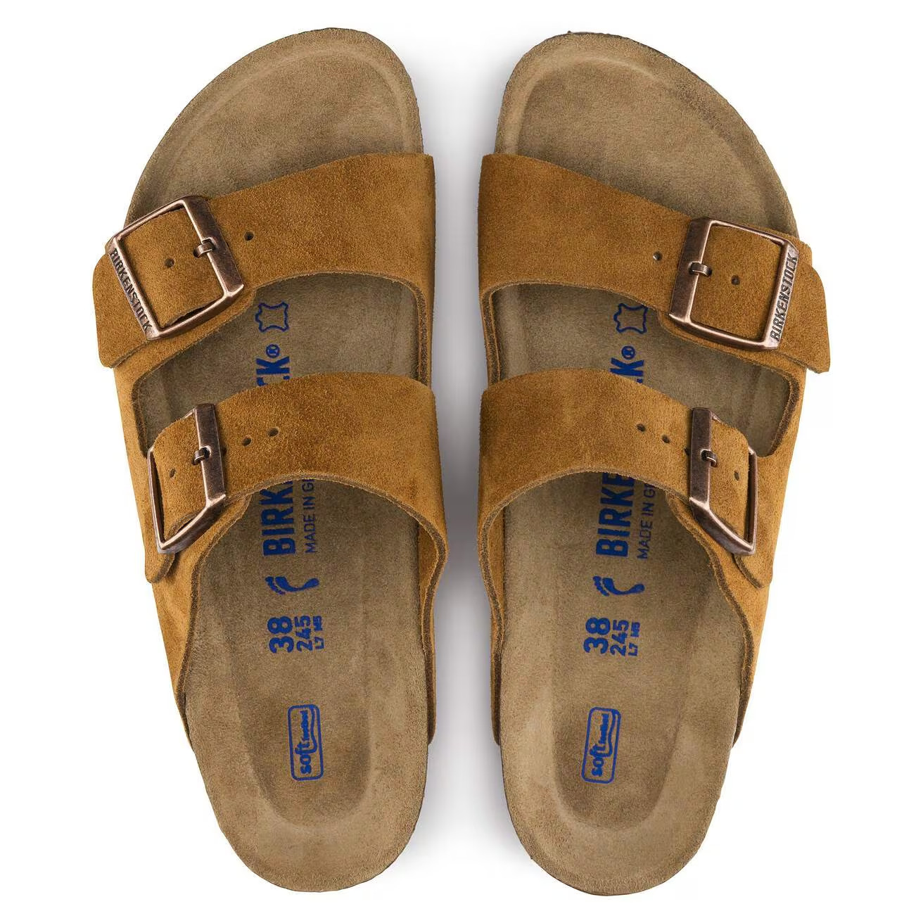 Birkenstock Arizona Soft Footbed Suede Leather Sandals Taupe Black Mocha Mink