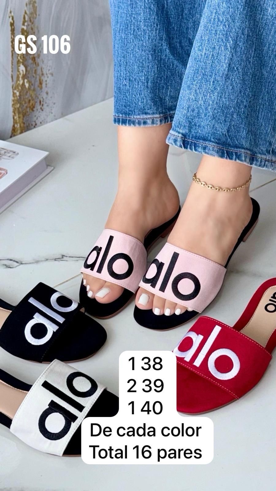 Alo Women’s Black/Pink Logo Slide Sandals Open Toe Slip-On US 10