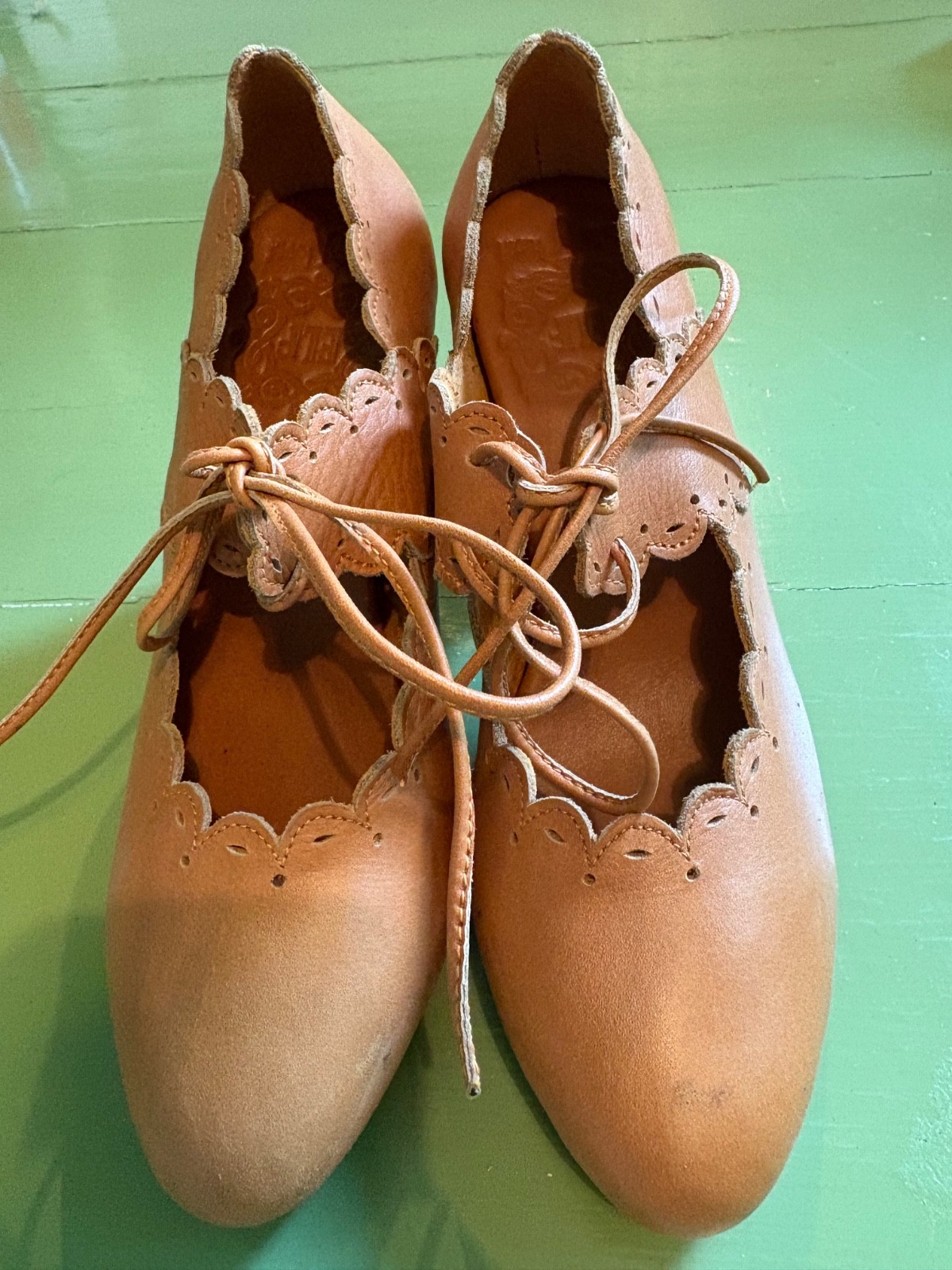 Bali ELF Handmade Paradise Bird Leather Heels Size 6.5 Brown Mary Jane Worn Once