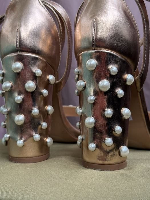 women steve madden heels copper faux leather 39.5