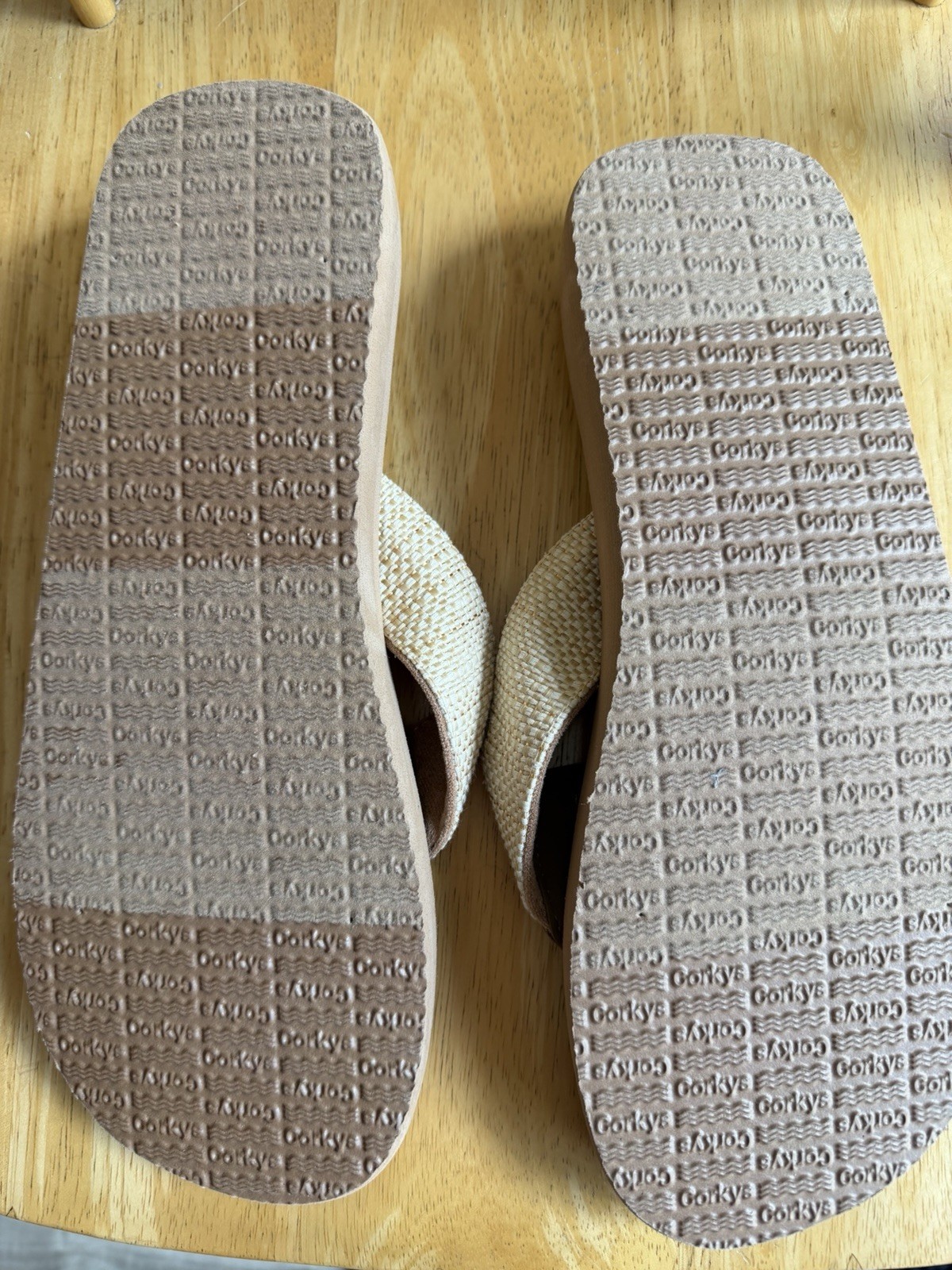 Corkys Boutique tan Flip Flop Size 10