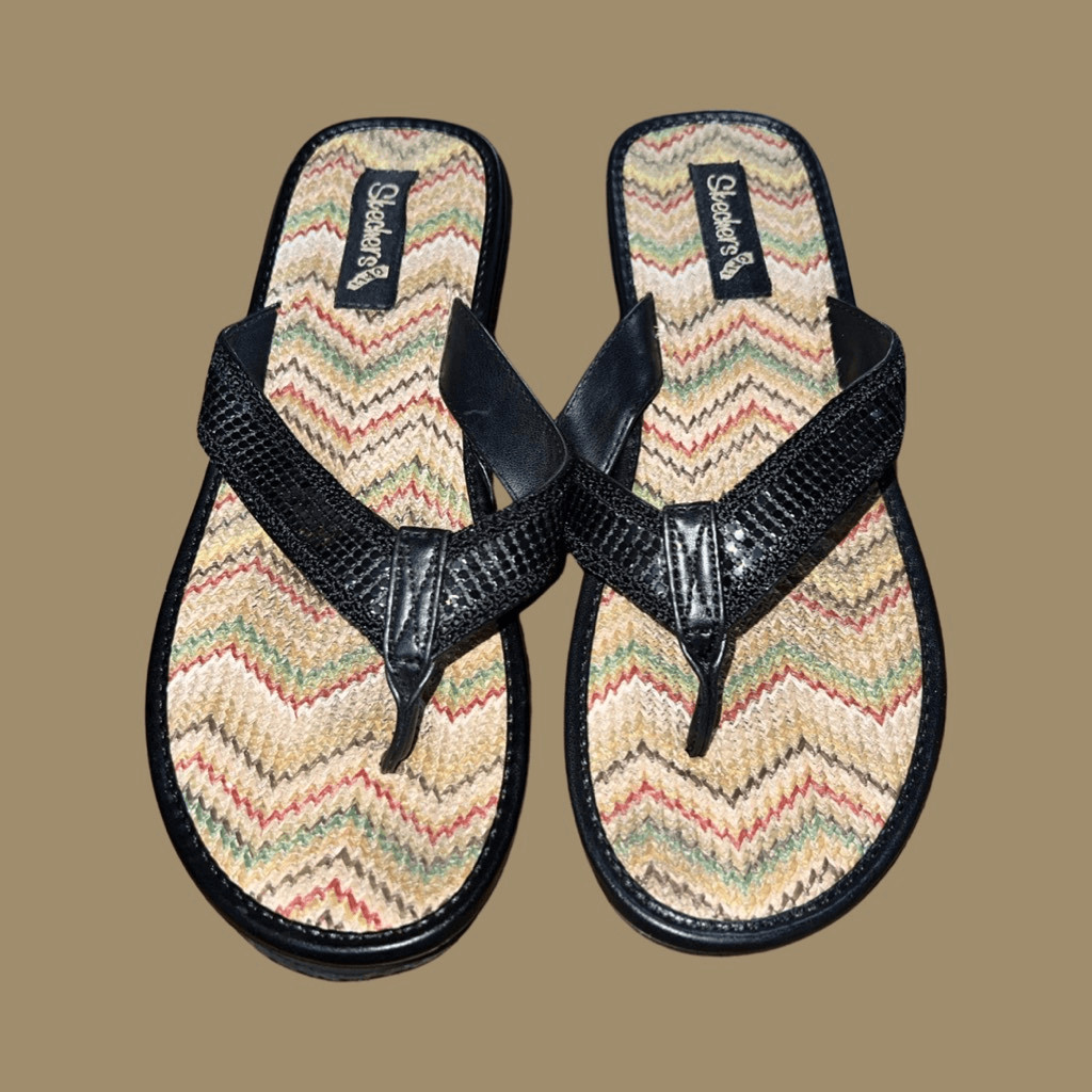 Skechers Rice Straw Flip Flop Sandals Size 9.5