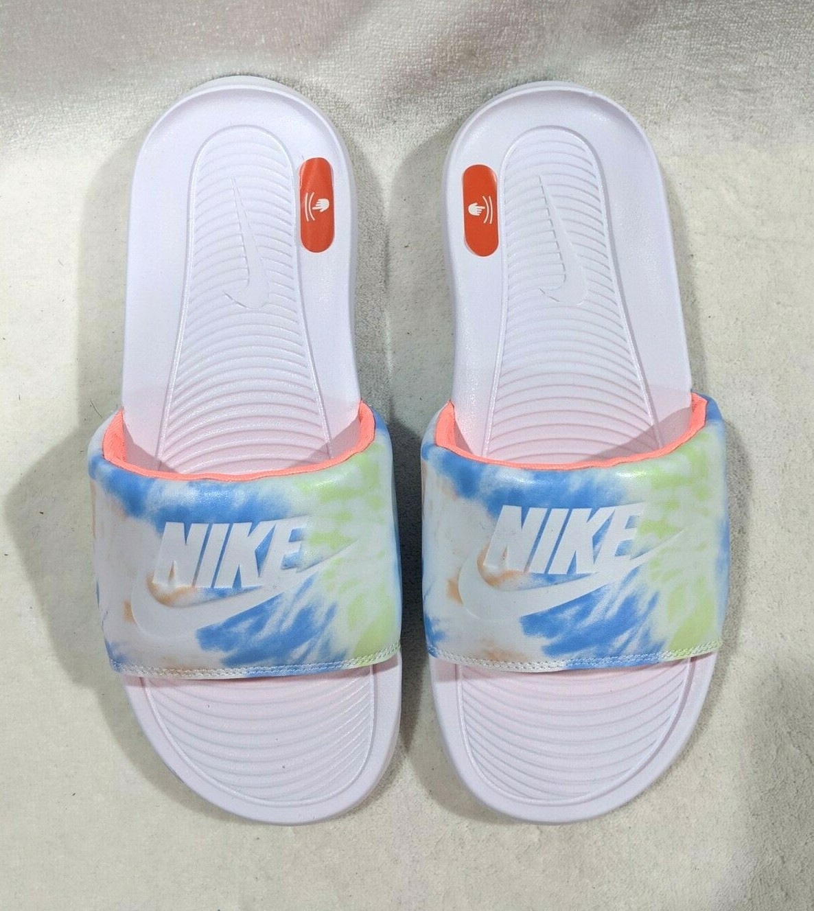 Nike Victori One White/Multicolor Print Women’s Slides Sandals-Sz 6/7/8/9/10/11
