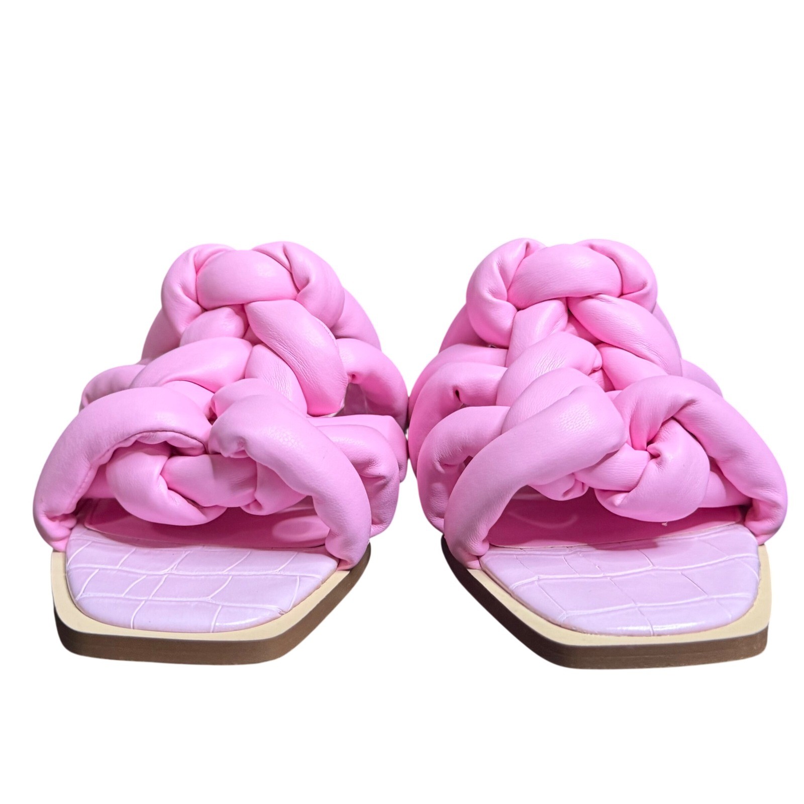 Sam Edelman Circus Ida Flat Sandals Womens 7.5 Pink Braided Padded Barbiecore
