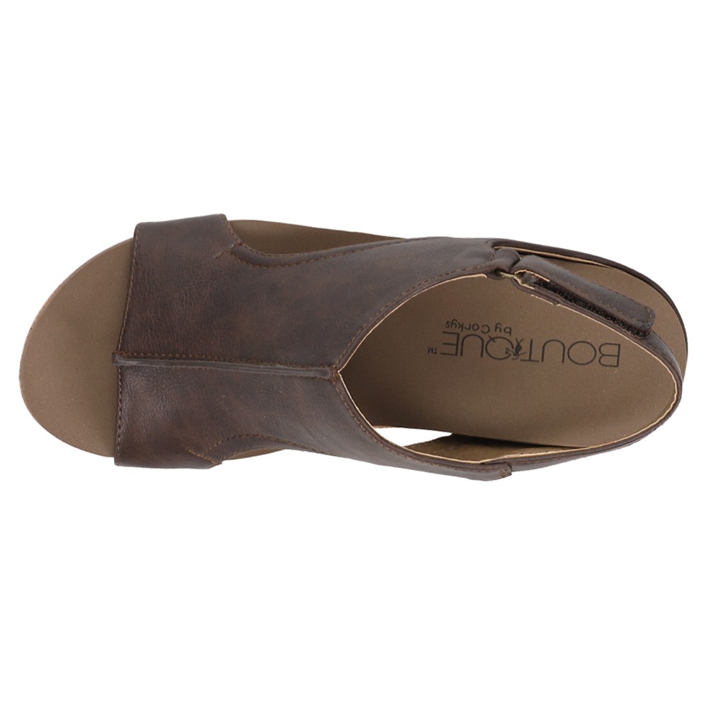 Corkys Carley Studded Slingback Wedge Womens Brown Casual Sandals 30-5316-CHSM