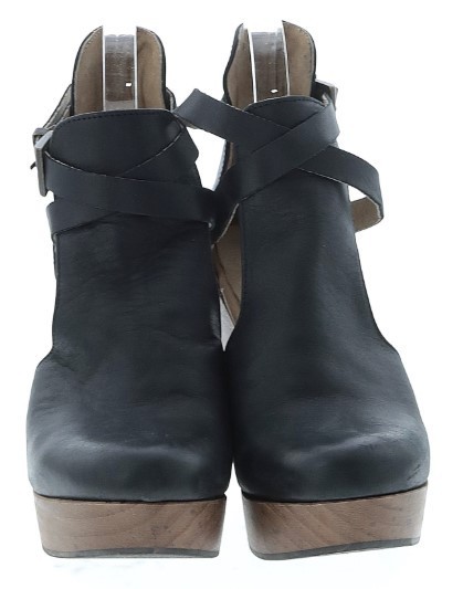 Free People Mid (2-2.9 in) Heel Height Heels for Women, Black Leather
