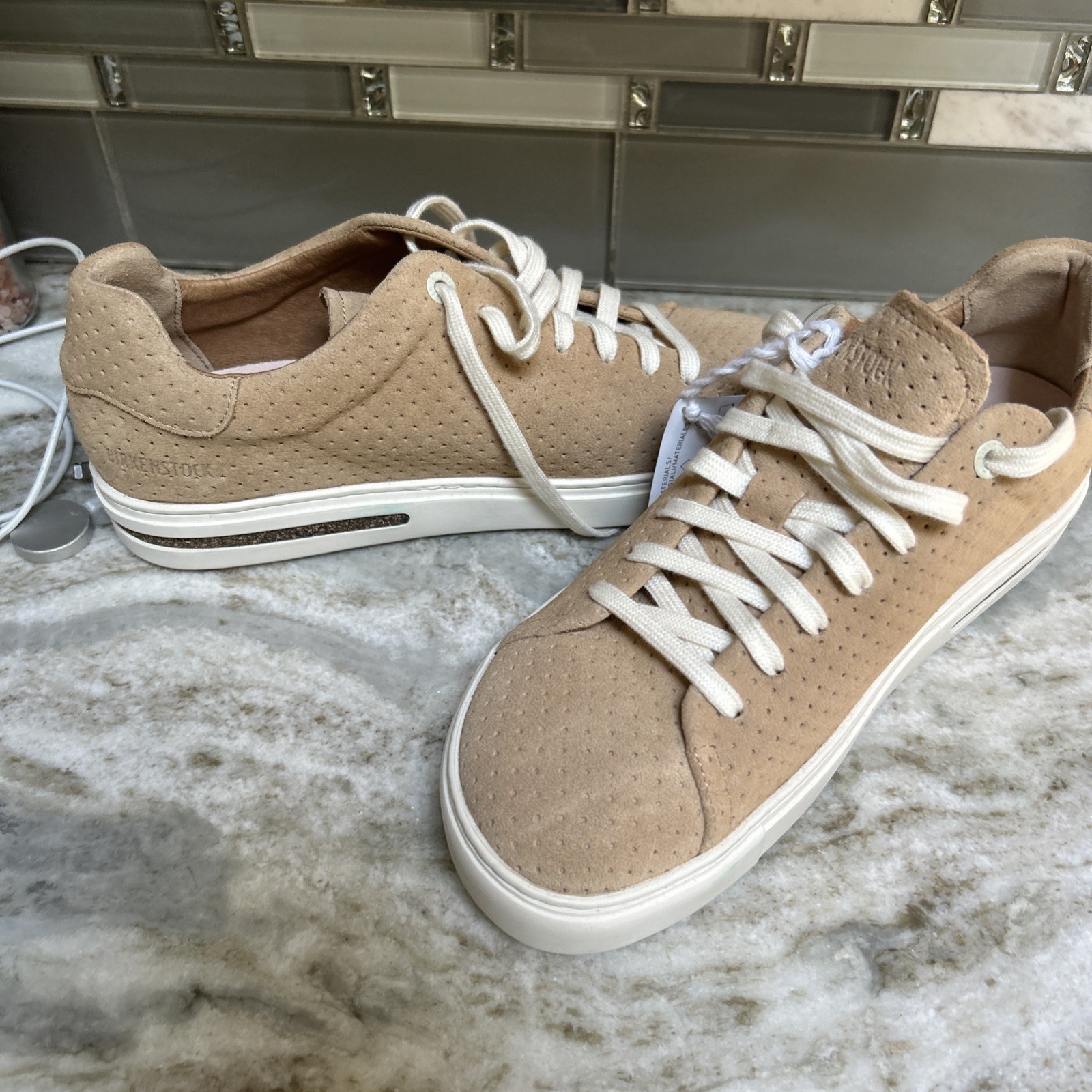 NEW Birkenstock Bend Low Taupe Suede Sneaker Comfort Shoes Sz 40 N US 9