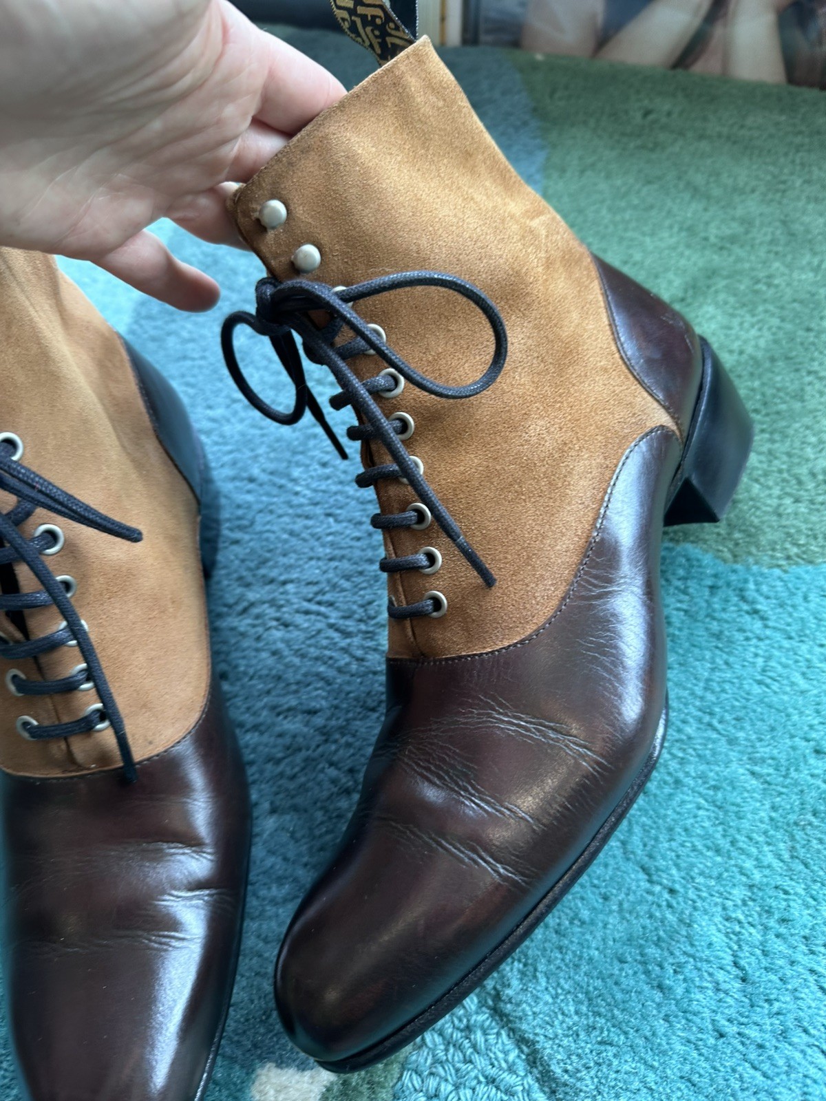 Fluevog EXCELLENT Fox & Fluevog Eugene posh leather/suede lace-up boot -W10/M8
