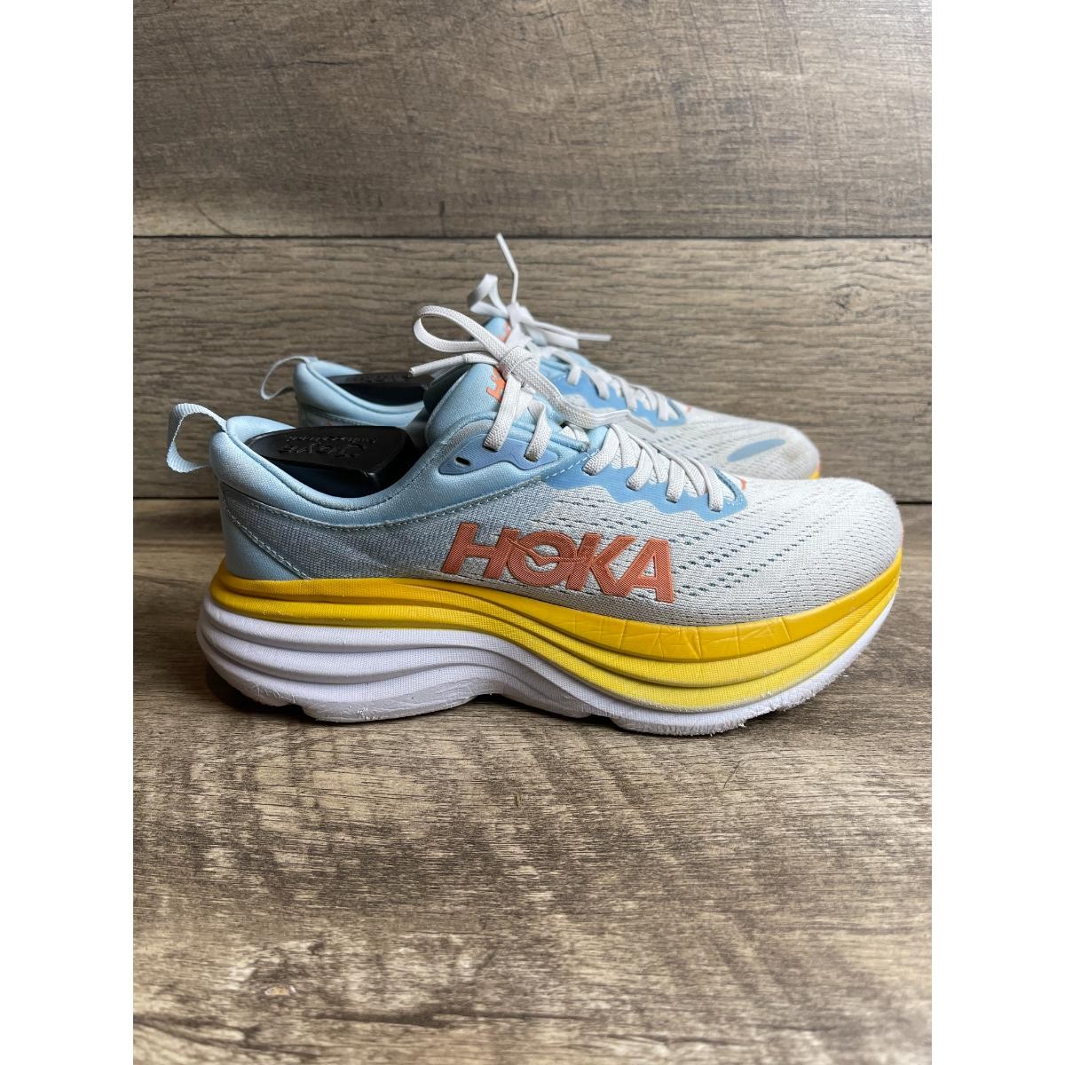 Hoka One One Bondi 8 1127952-SSCA Womens 7.5 B Running Shoes Summer Song Sneaker