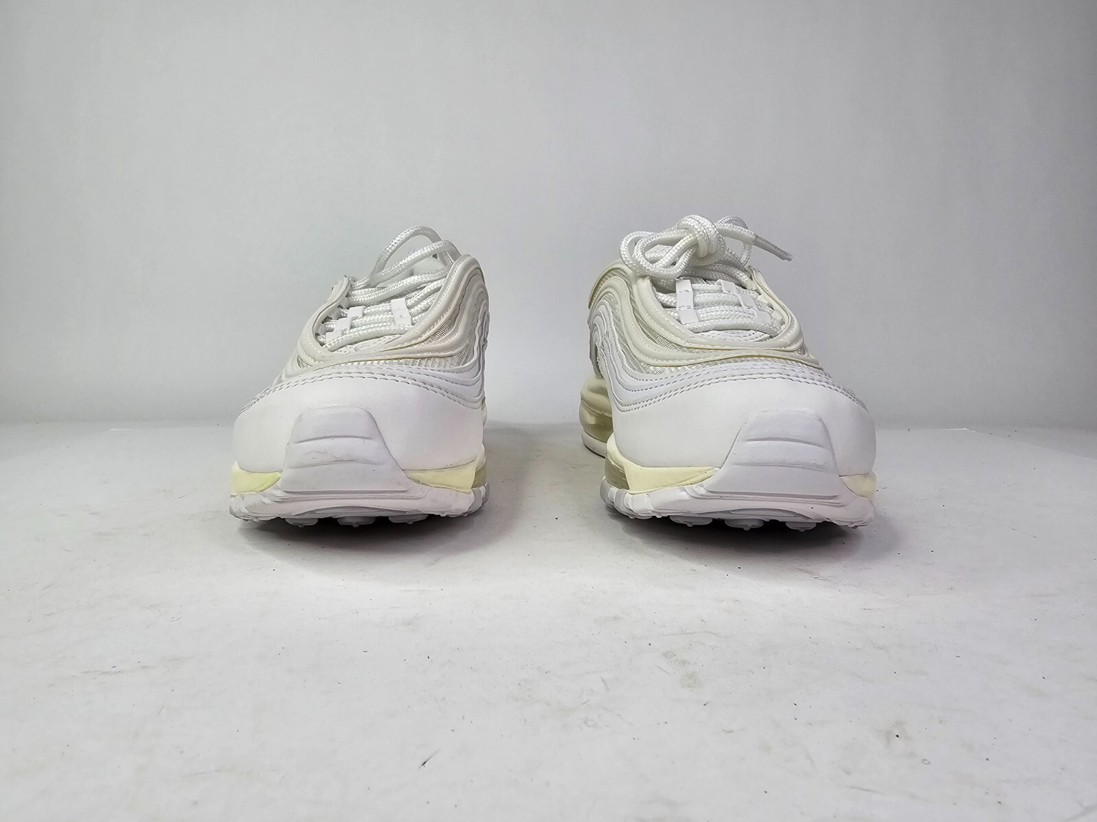 EUC! WMNS NIKE AIR MAX 97 WHITE-WHITE-PURE PLATINUM SZ 6.5 [921733-100]