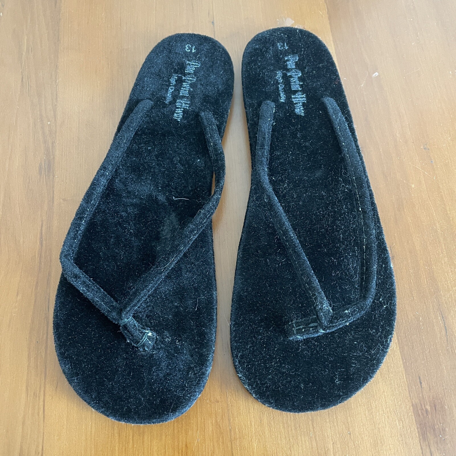 Black Velvet Flip Flops Burma Myanmar Ladies 9 Mens 7 Asian Thongs 8.5 9.5 7.5