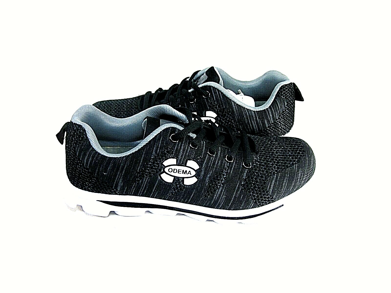 Odema Womens Ultra Light Lace Up Athletic Walking Shoes, Black US Size 7.5 M