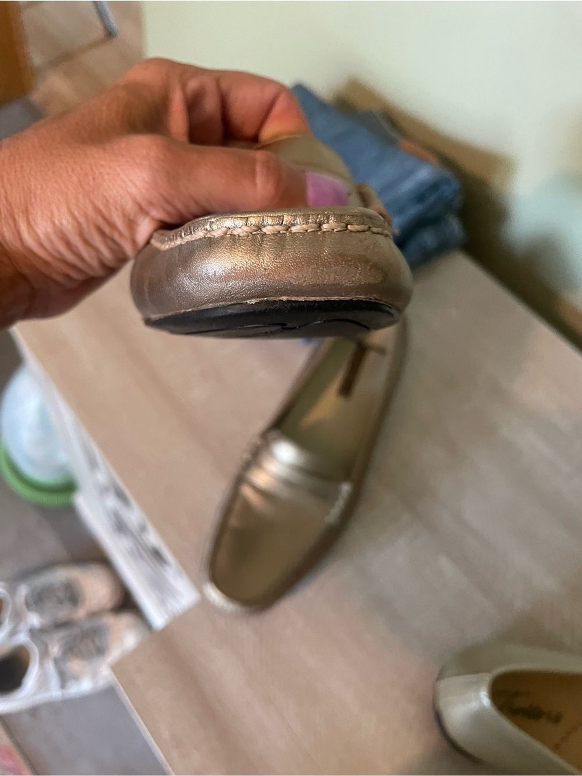 Trotter’s Metallic Bronze Penny Loafers flats shoes slipons sz 10N leather