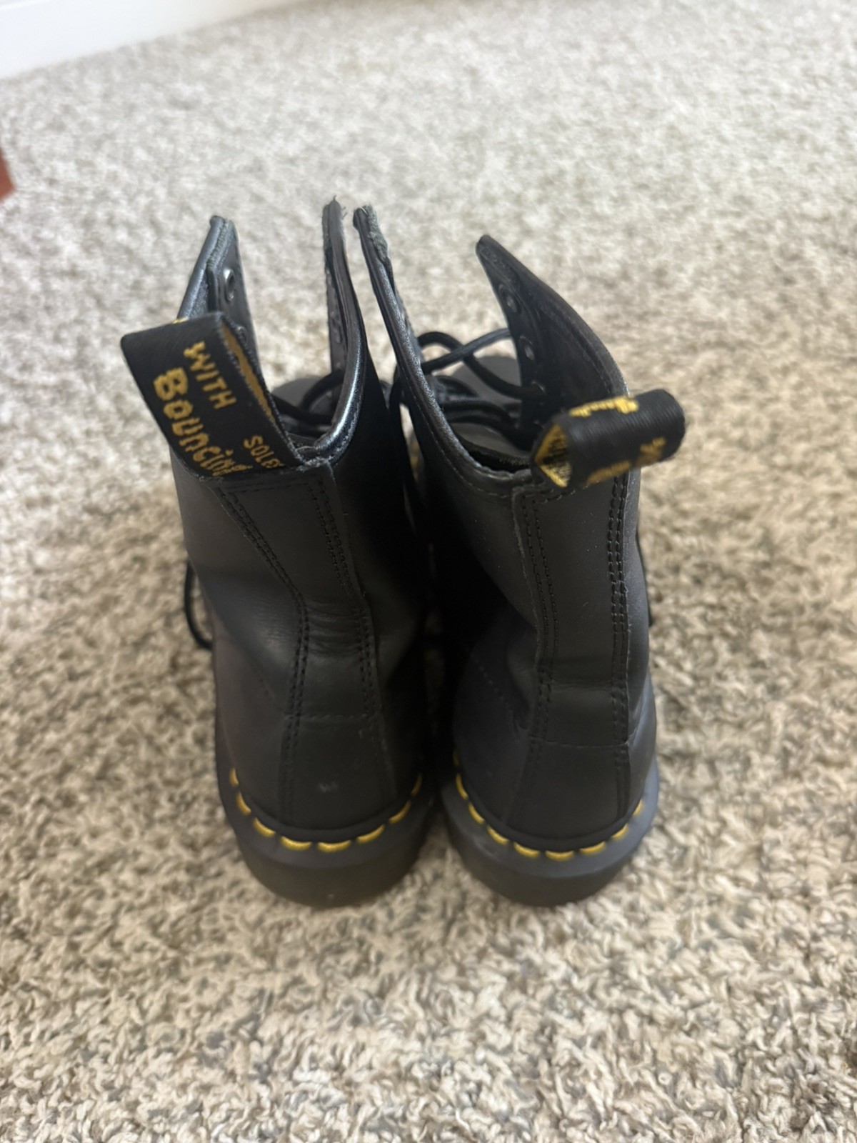 Doc Martens Air Wair 1460 W Combat Style Boots Black, Size US 8