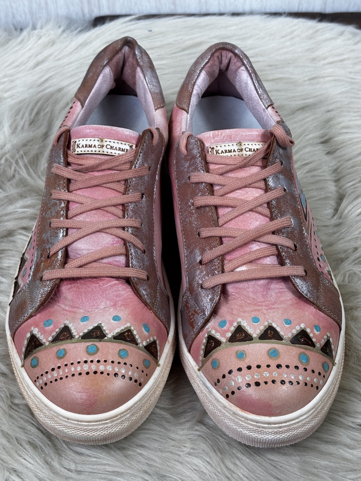 Karma of Charme Naif Sneakers Women’s 41 Hand Painted Leather Boho Artisan Italy