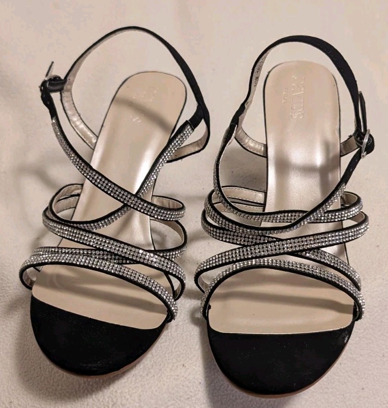 David’s Bridal Preston Women’s Heeled Sandals Black Jewel Size 10M N15