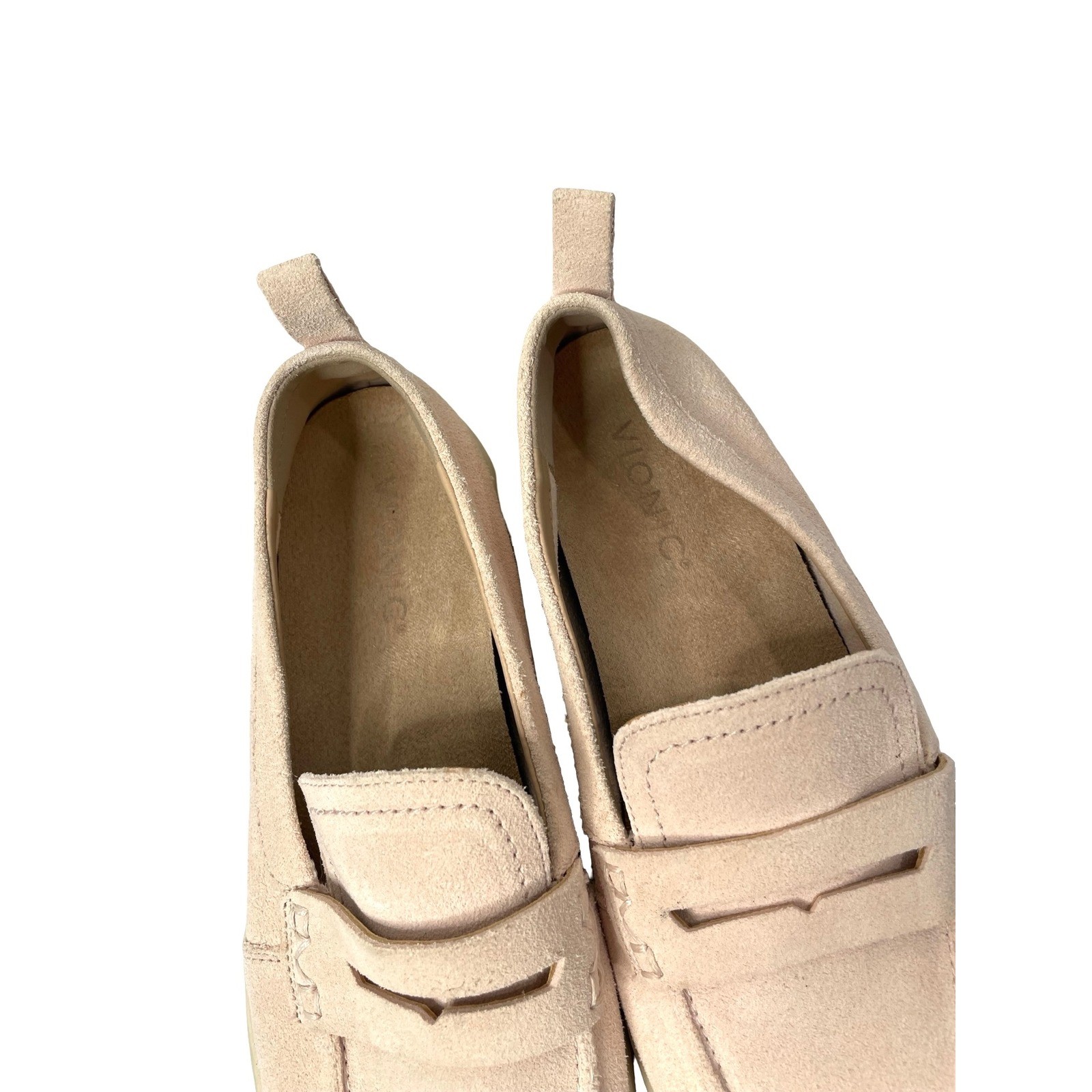 Vionic Uptown super soft suede loafers Size 9 pale pink nude comfort shoes