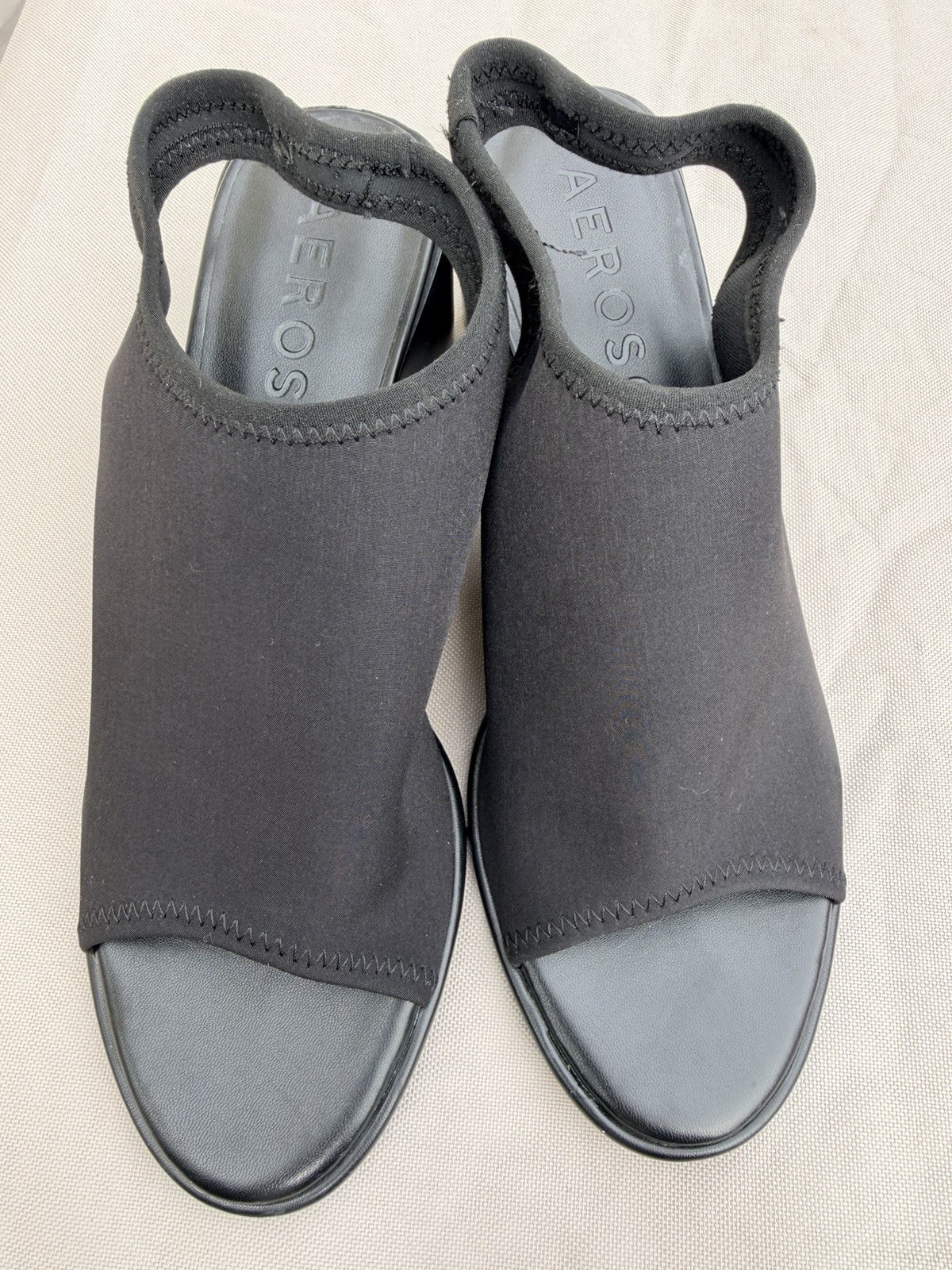 *Aerosoles Nuri Wedges Black Sz 9.5 M Textile Upper