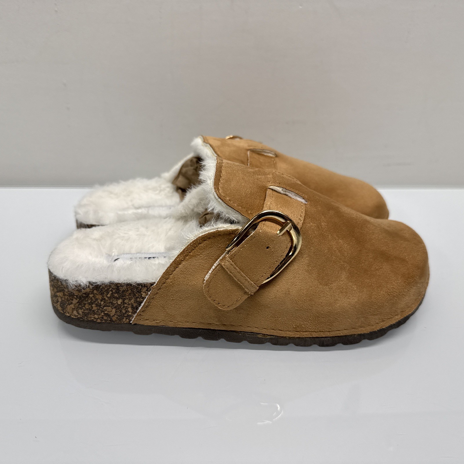 Streetwear Society Suede Fur Comfort Slip-On Mules Fashion Clogs Women’s Size 8