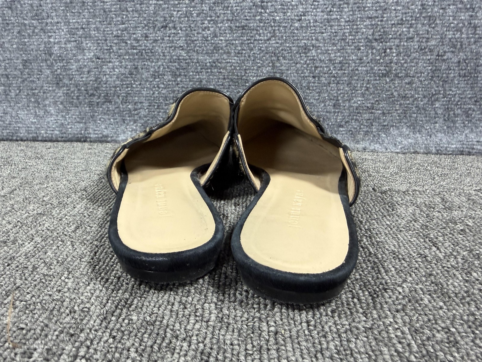 Jenni Kayne Slides Womens 11 Black Calf Hair Pointed Toe Made Italy IT 41