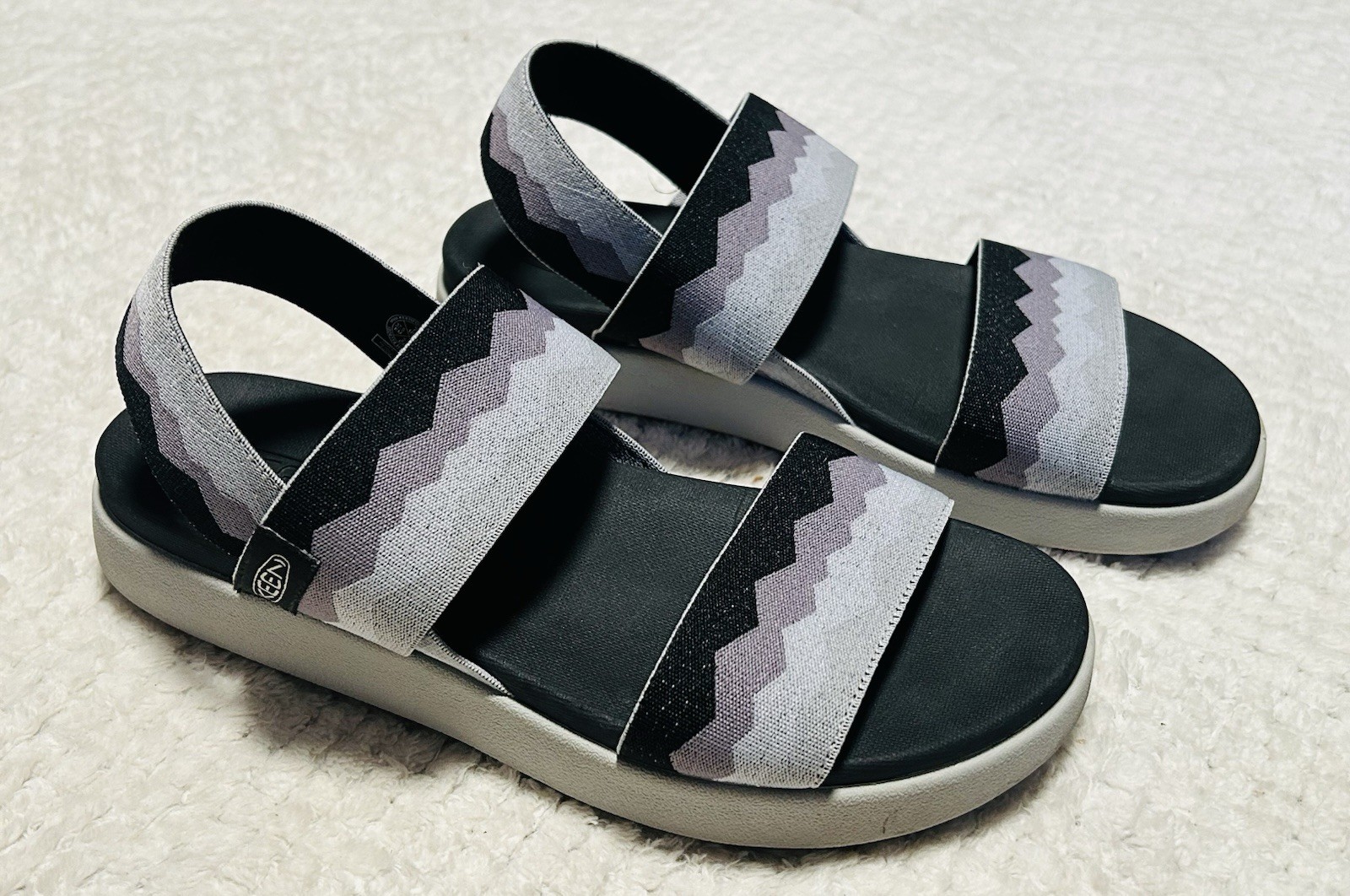 KEEN Elle Backstrap Comfort Sandals Black/Gray eco-Friendly Sz 7