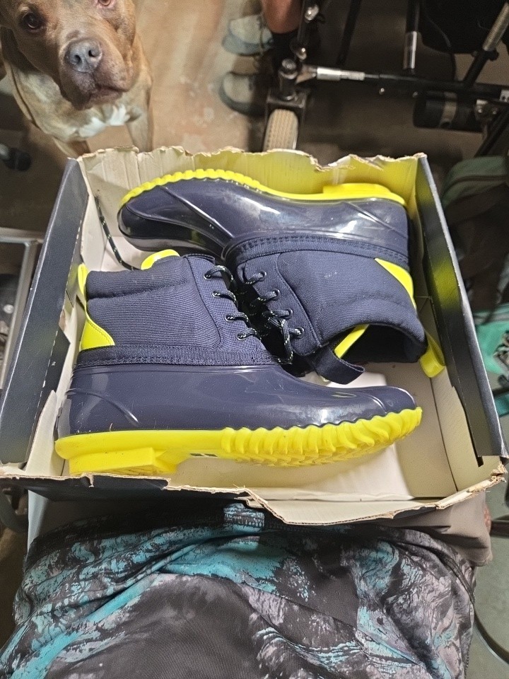Tommy Hilfiger Women’s Blue And Yellow Rain Boots Size 10