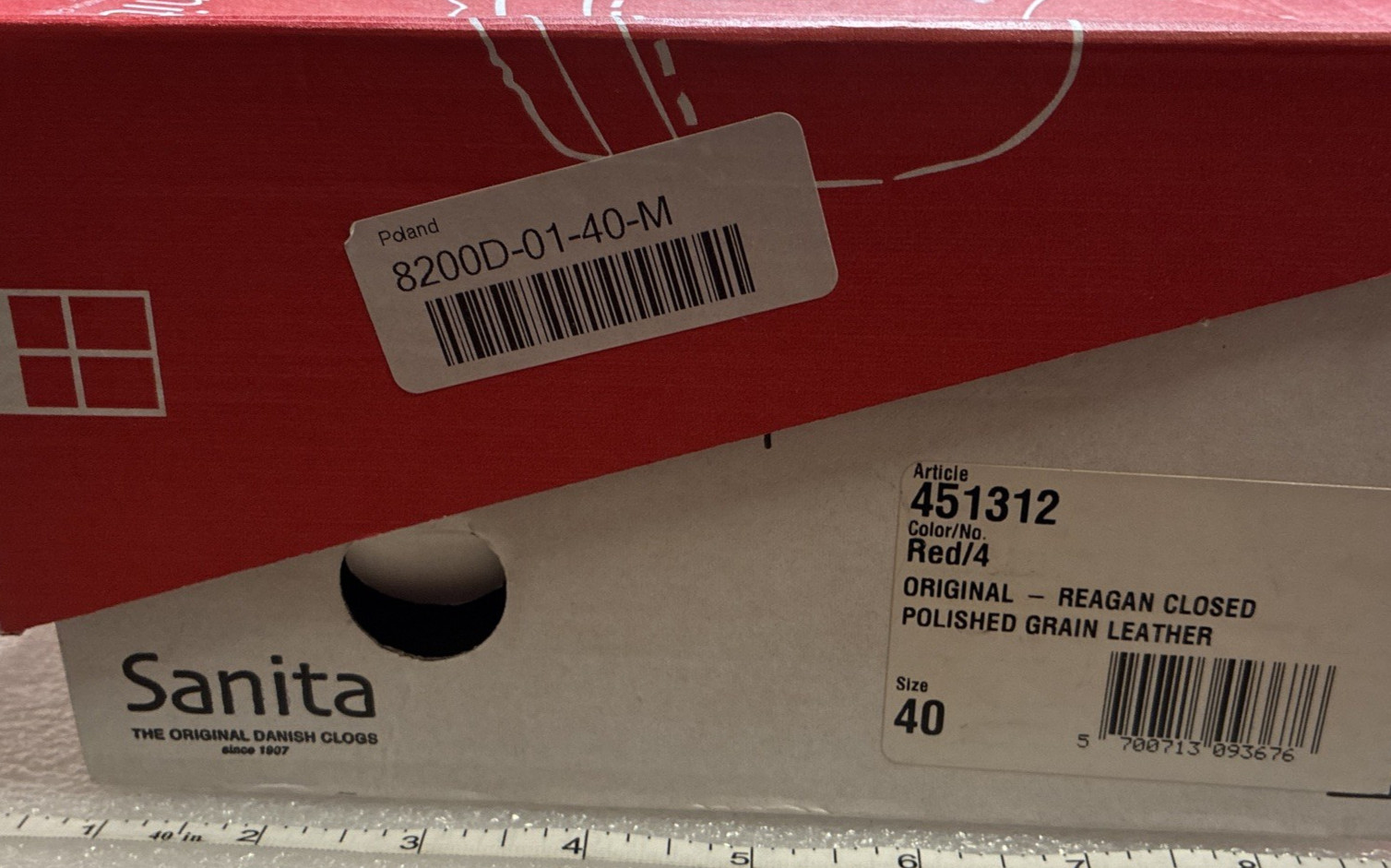 Sanita Shoes Women’s Size 40 Red Reagan clog, leather, preowned
