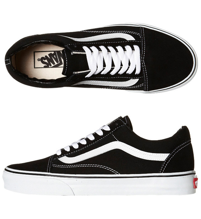 VANS OLD SKOOL BLACK/WHITE LOW SUEDE CANVAS UNISEX SHOES NEW