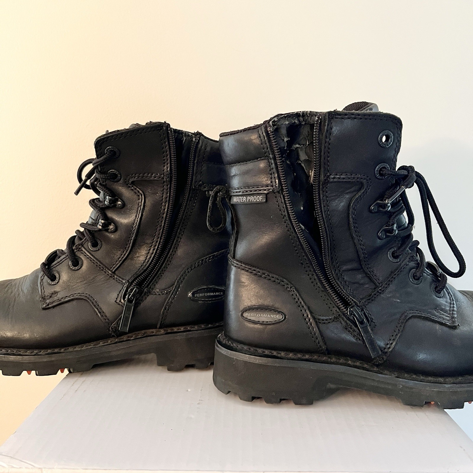 Harley Davidson Jenell Black Leather riding Boots D87031 Waterproof Women’s 8.5