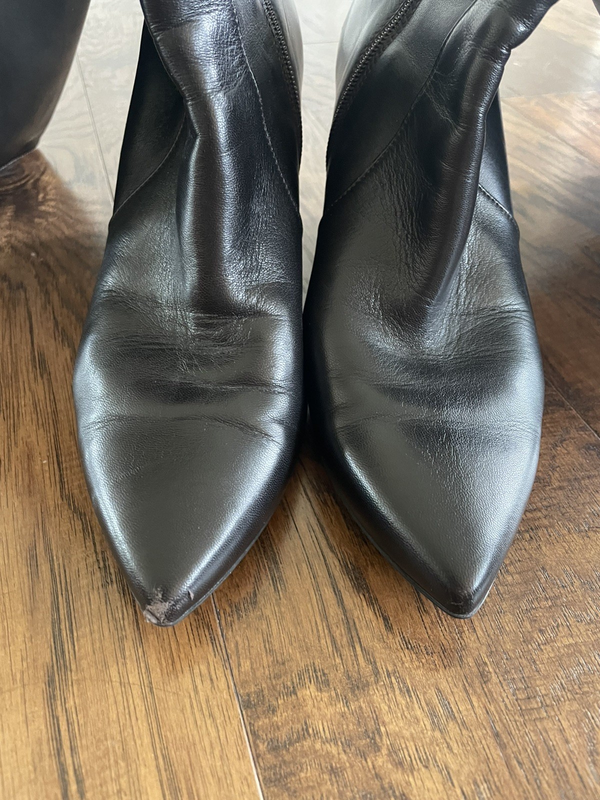TARYN ROSE WOMENS BOOTS 19.5 in TALL STRETCH/ BLACK LEATHER ZIPPER
